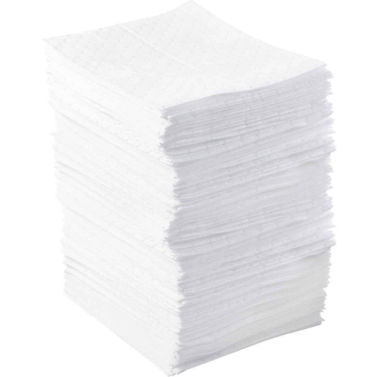 SPC® GP® GP300 Enhanced Mediumweight Perforated Absorbent Pad, 19 in L x 15 in W x 1 ply THK, 25 gal Absorption, Meltblown Polypropylene