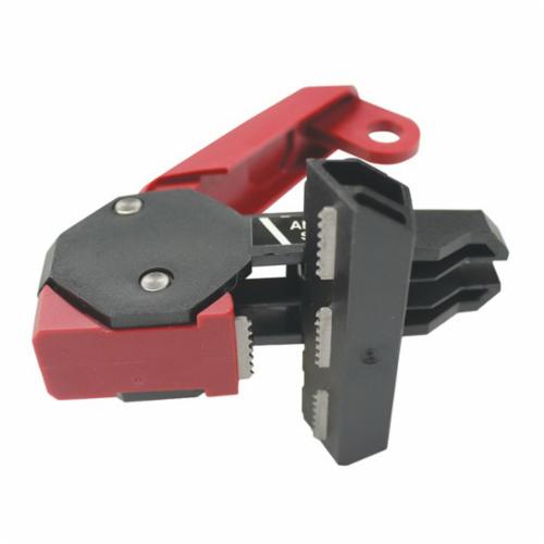 product STOPOUT&reg; KDD161 2-Pole Clamp-On Circuit Breaker Lockout, For Use With 2-Pole Circuit Breaker, 1 Padlocks, 9/32 in Dia Max Padlock Shackle, Plastic, Black/Red