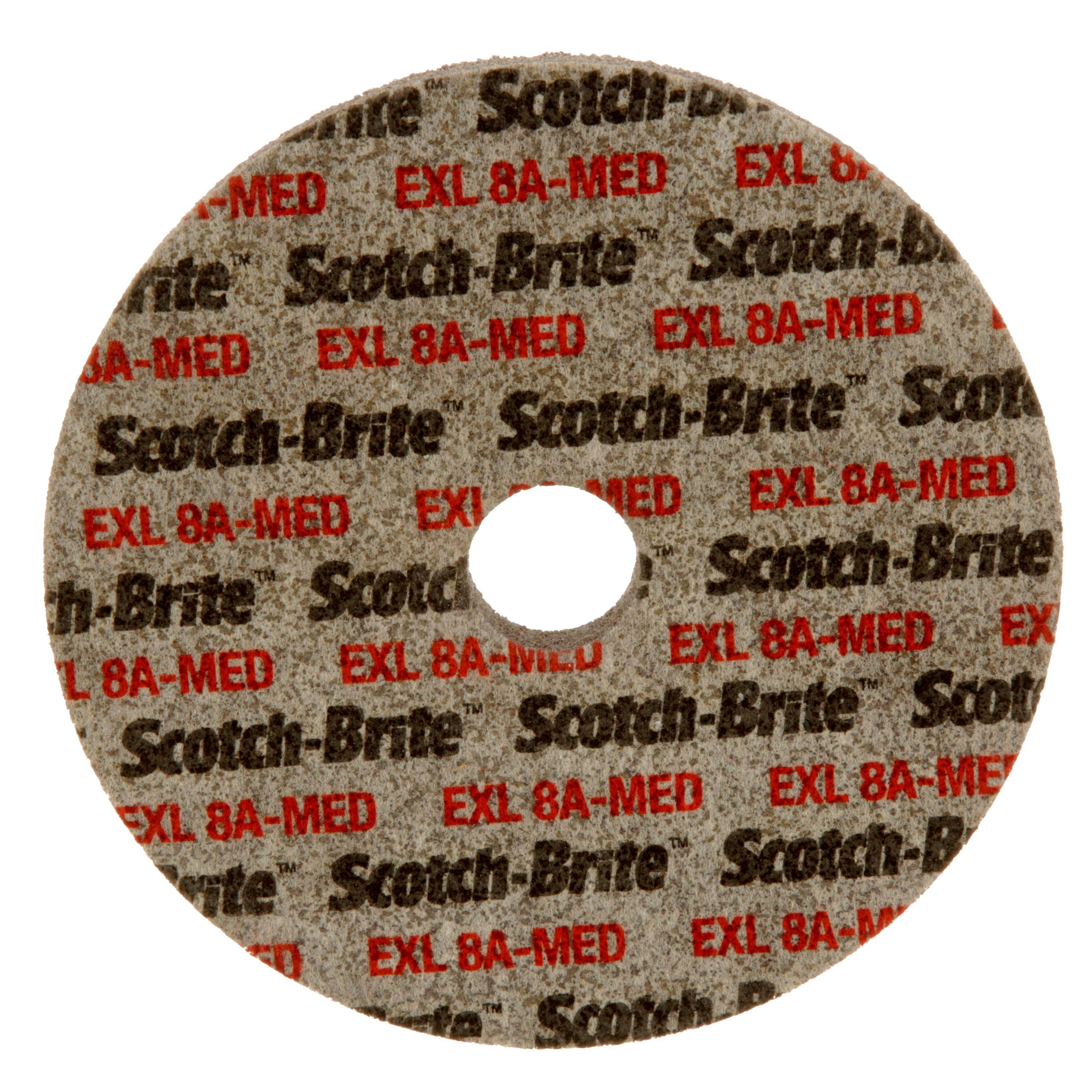 Scotch-Brite&trade; 7000000695 EXL High Performance Unitized Wheel, 6 in Dia Wheel, 1 in Center Hole, 1/2 in W Face, Medium Grade, Aluminum Oxide Abrasive