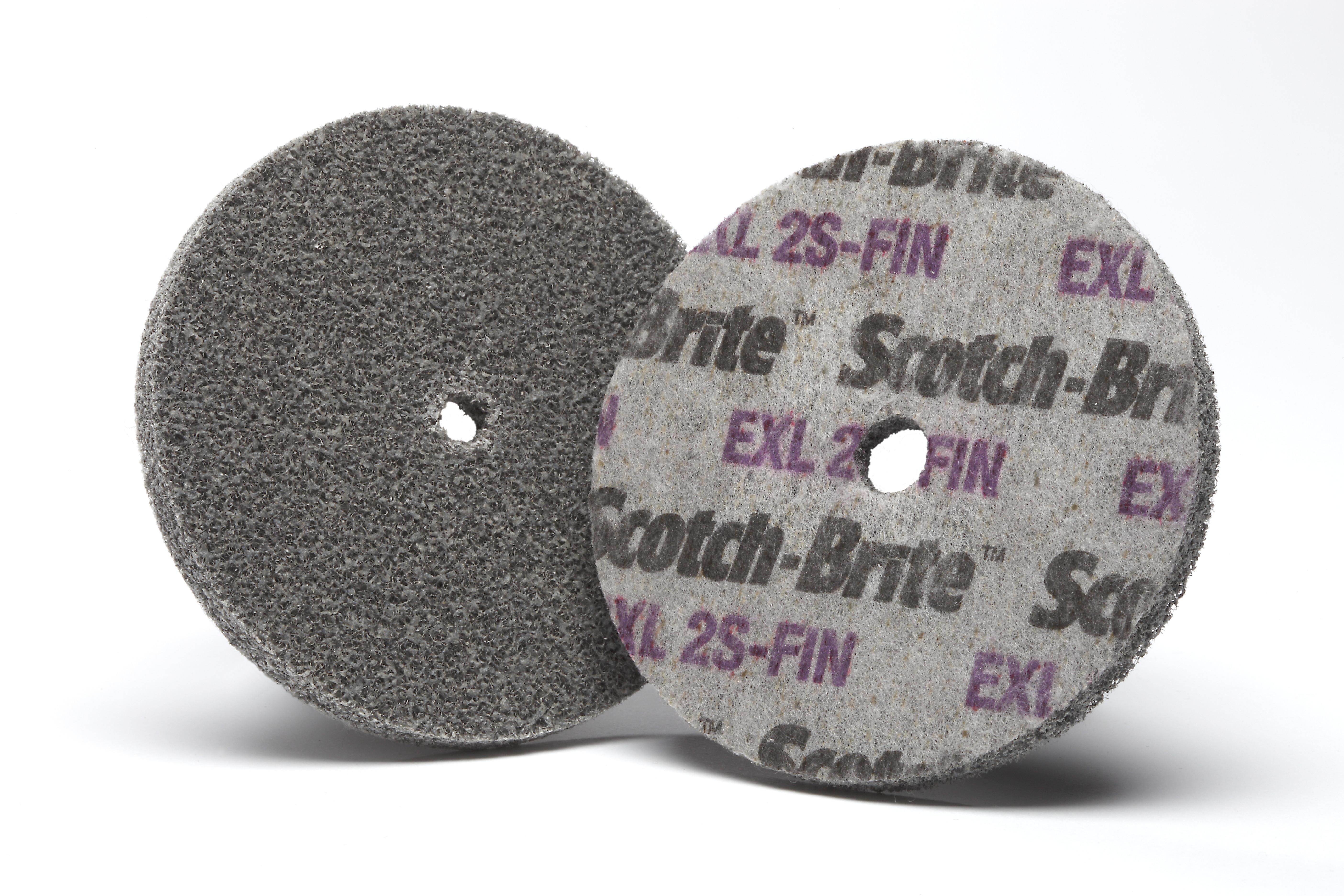 Scotch-Brite&trade; 7000000696 EXL High Performance Unitized Wheel, 2 in Dia Wheel, 1/4 in Center Hole, 1/4 in W Face, Fine Grade, Silicon Carbide Abrasive