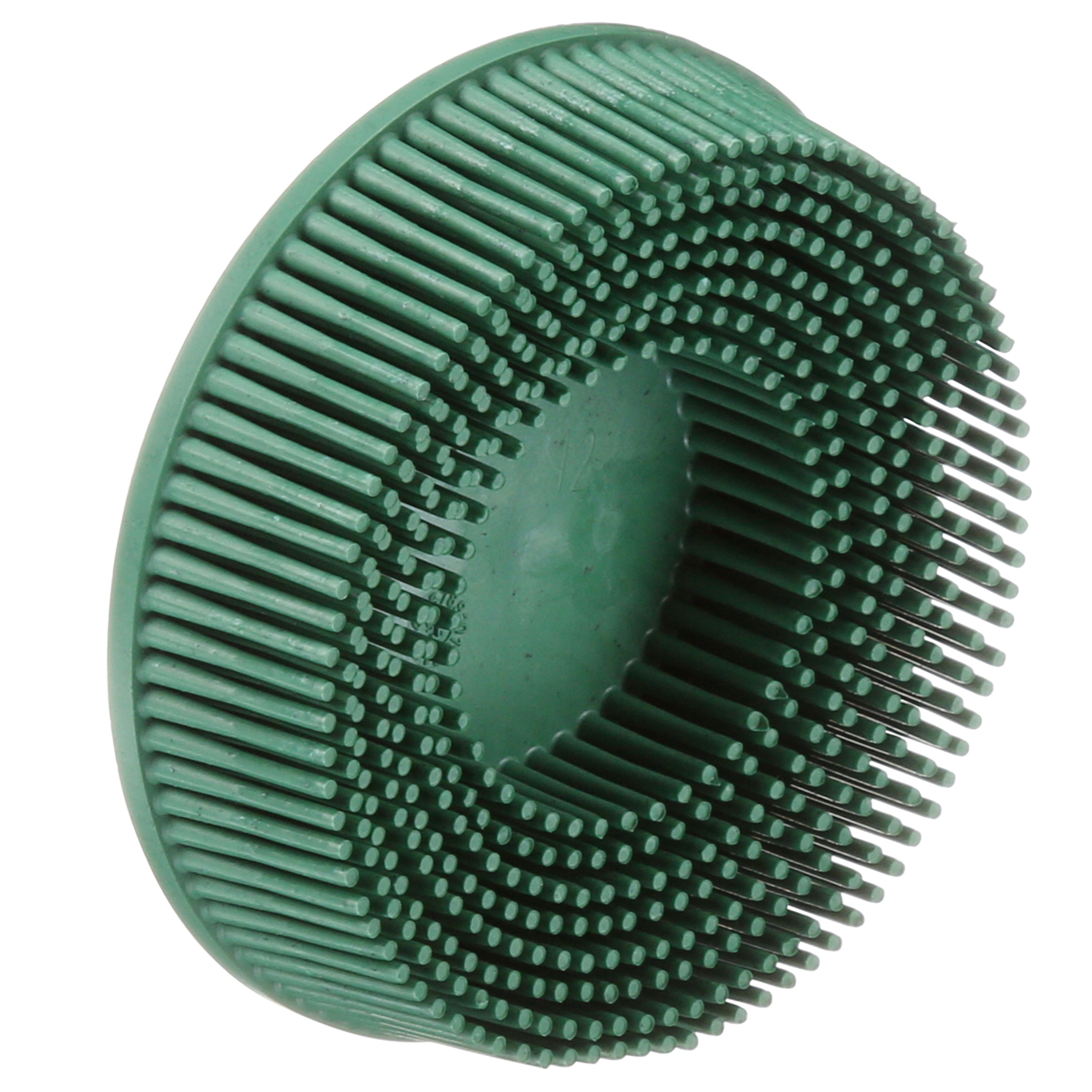 Nylox&reg; 85816 Crimped Composite Back Round Straight Disc Brush, 4 in Dia Brush, 7/8 in Center Hole, 0.04 in Dia Filament/Wire, Silicon Carbide Fill