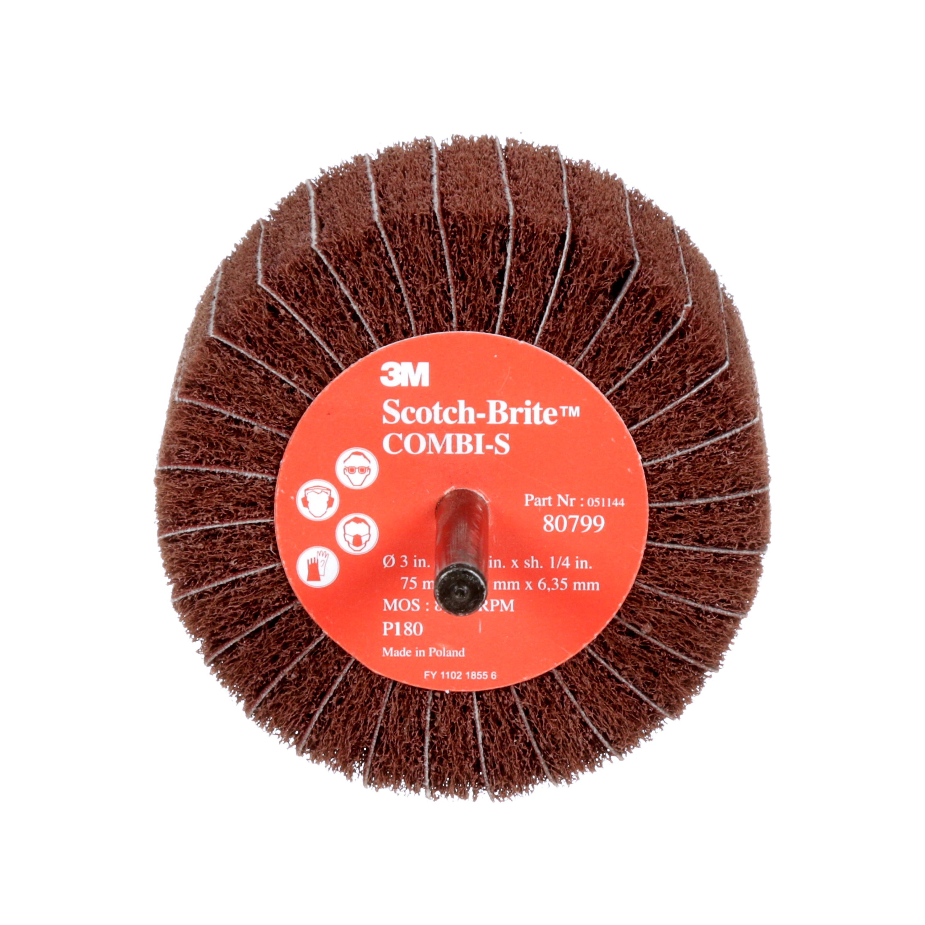 Vortec Pro® 30723 Stem Mount Coated Abrasive Flap Wheel, 2 in Dia Wheel, 1 in W Face, 1/4 in Dia Shank, 60 Grit, Medium Grade, Aluminum Oxide Abrasive