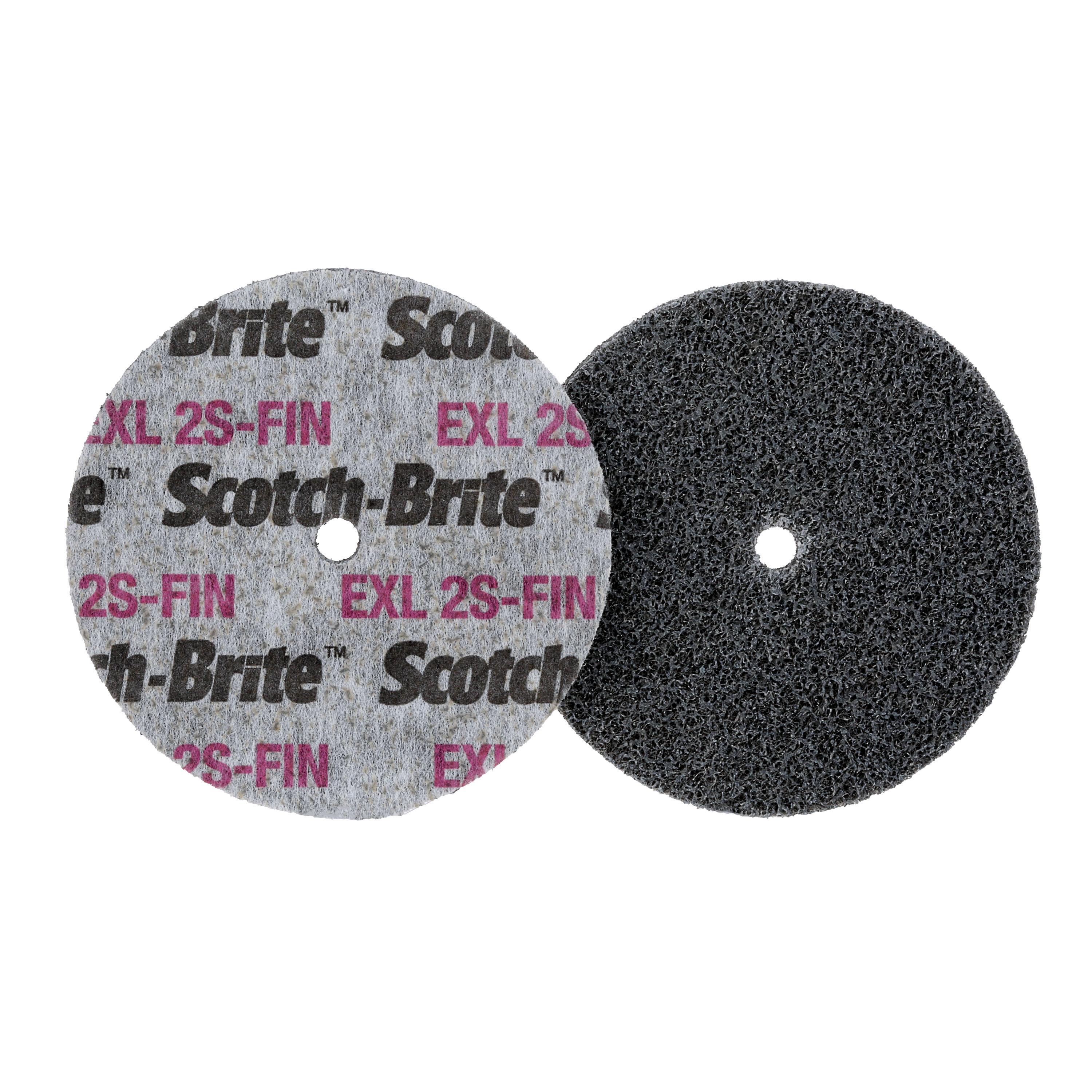 Scotch-Brite&trade; 7000000692 EXL High Performance Unitized Wheel, 3 in Dia Wheel, 1/4 in Center Hole, 1/4 in W Face, Fine Grade, Silicon Carbide Abrasive