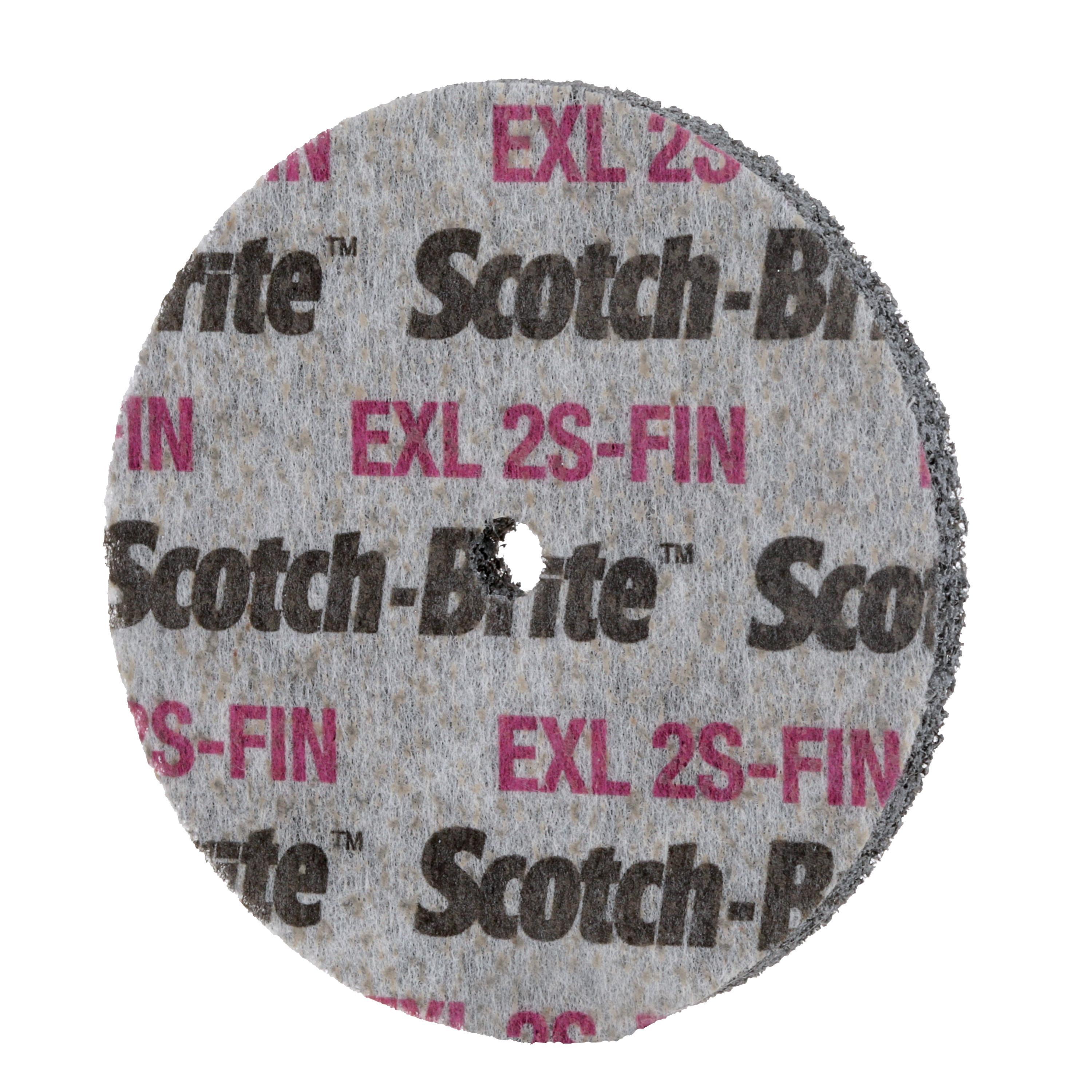Scotch-Brite&trade; 7000000692 EXL High Performance Unitized Wheel, 3 in Dia Wheel, 1/4 in Center Hole, 1/4 in W Face, Fine Grade, Silicon Carbide Abrasive