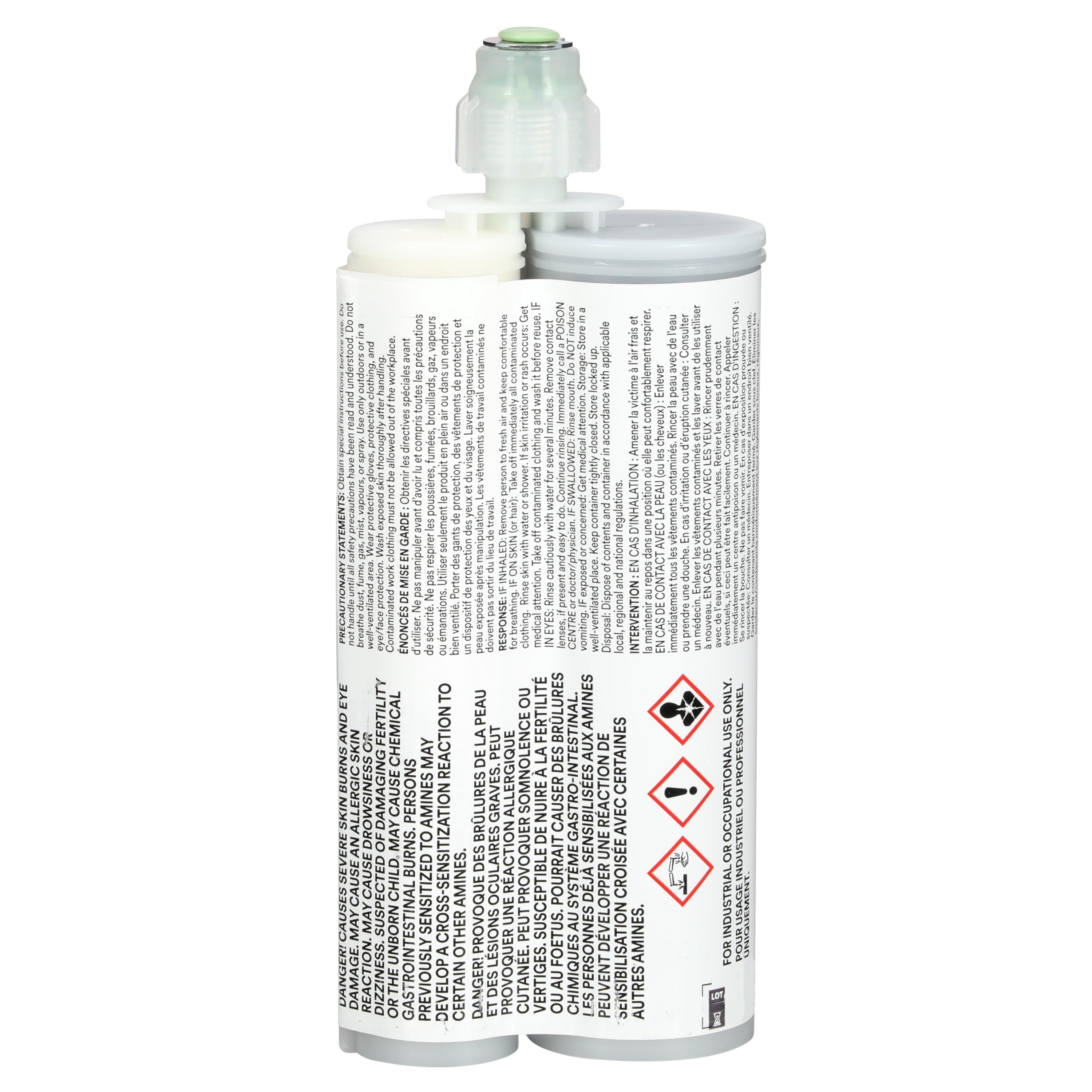 Scotch-Weld&trade; 7000046373 2-Part Part Structural Adhesive, 50 mL Container Duo-Pak Syringe Container, Part A: Black/Part B: Milky White, 48 hr at 72 deg F Curing