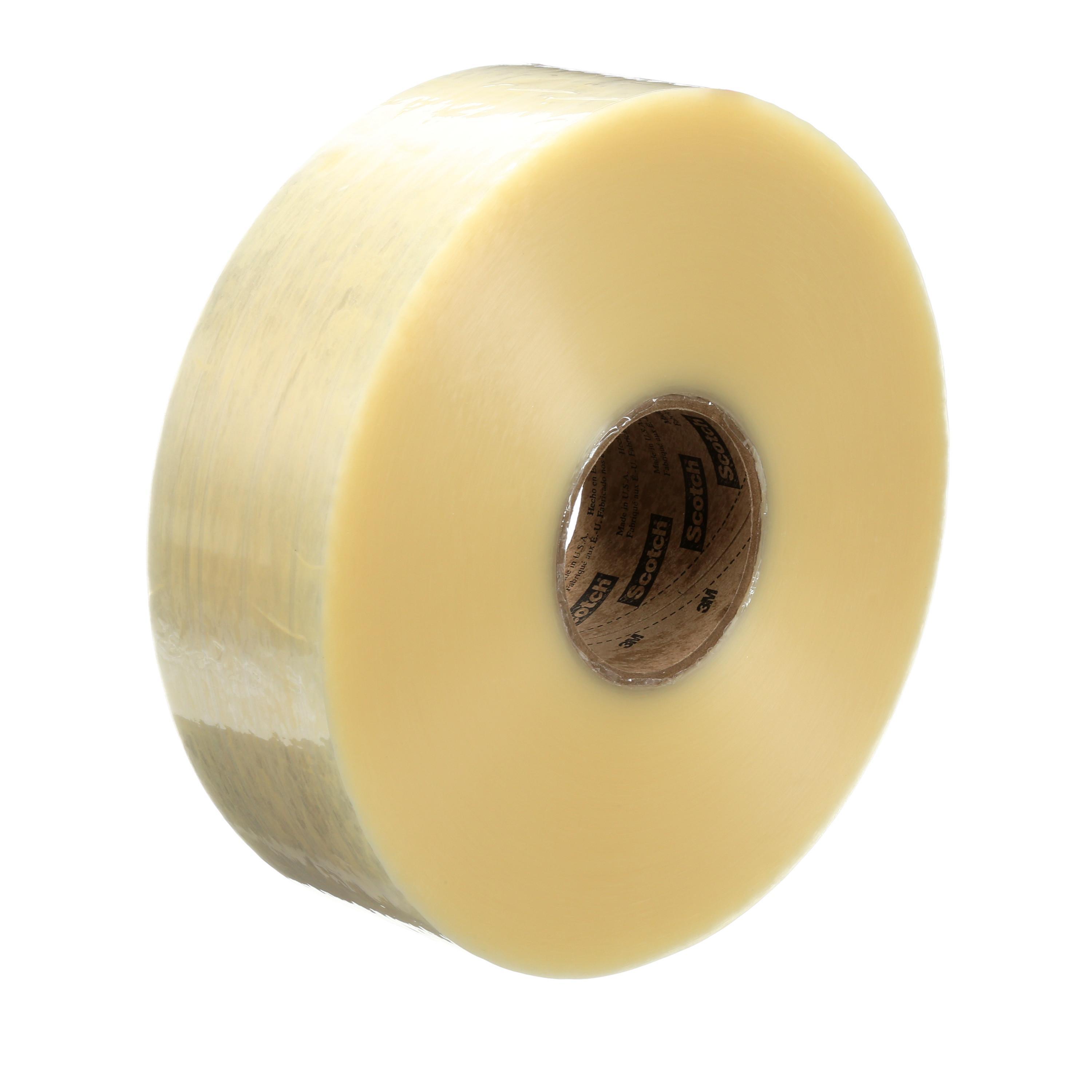 Scotch&reg; 7000136741 371 Box Sealing Tape, 1000 yd L 2.83 in W, 1.8 mil THK, Polypropylene Film Backing, Transparent