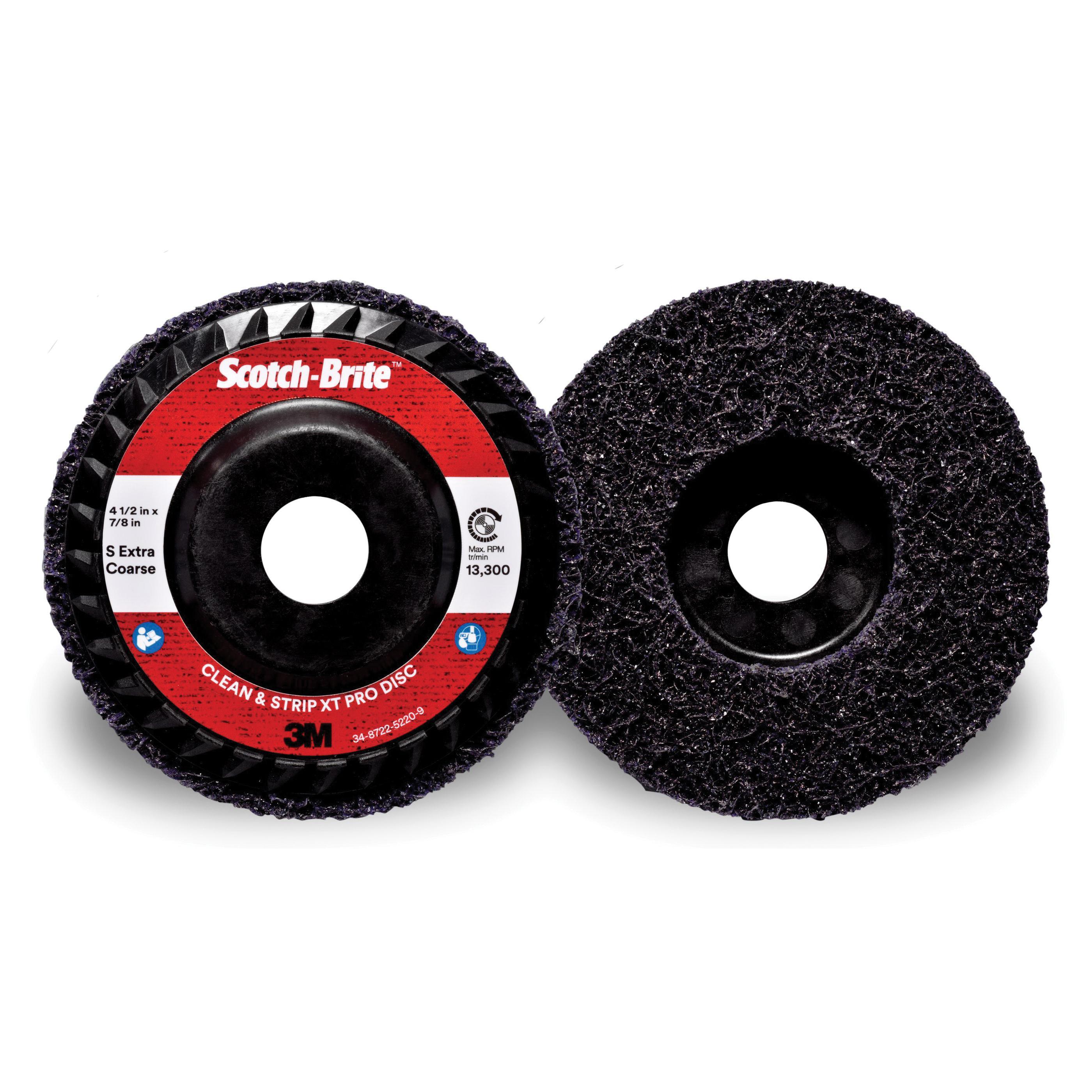 product Scotch-Brite™ Clean and Strip XT Pro Disc, XO-DC, SiC Extra Coarse, Purple, 4-1/2 in x 5/8
