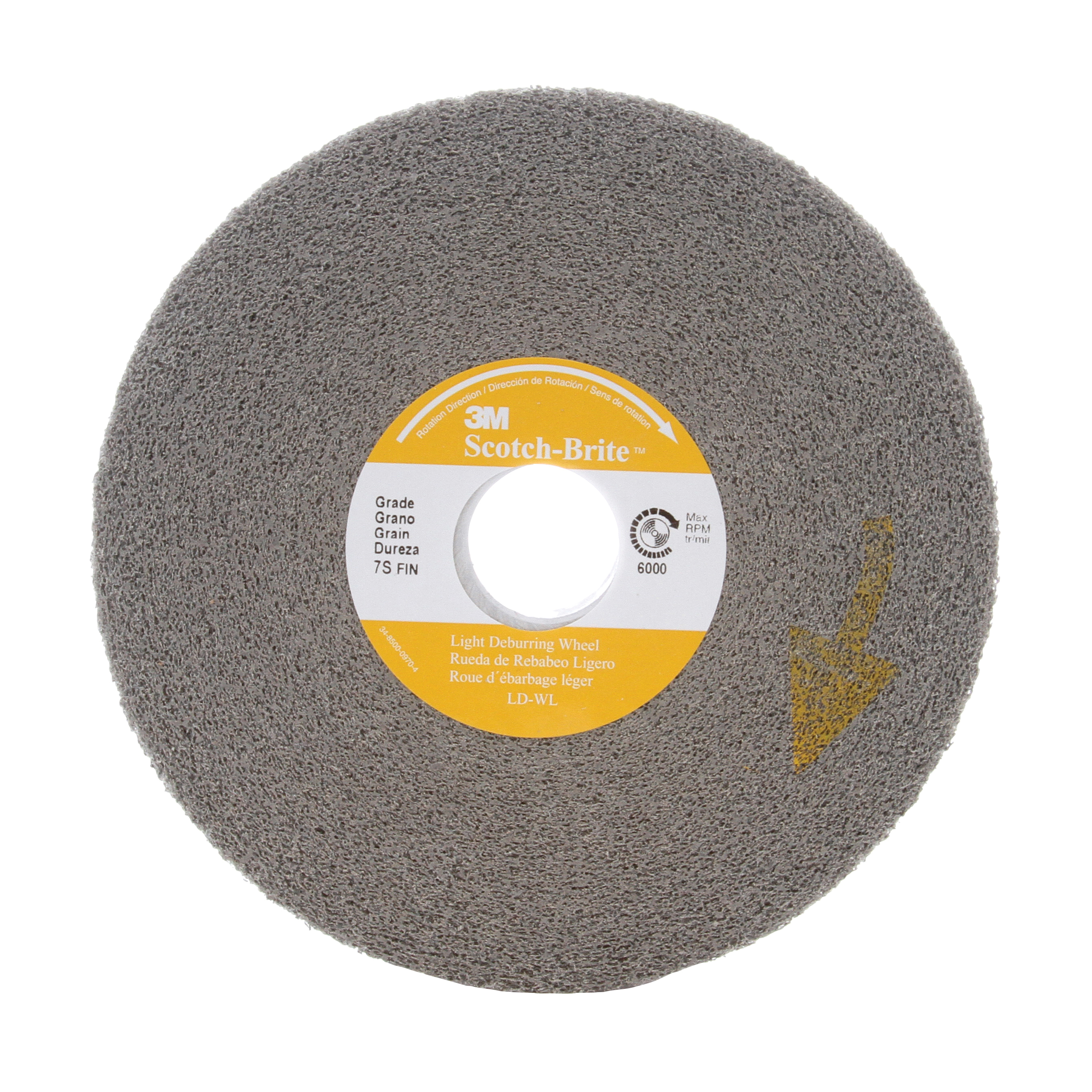 product Scotch-Brite™ Cut and Polish Unitized Wheel, CP-UW, 7A Medium, 3 in x 1/4 in x 1/4 in, 40 ea/Case