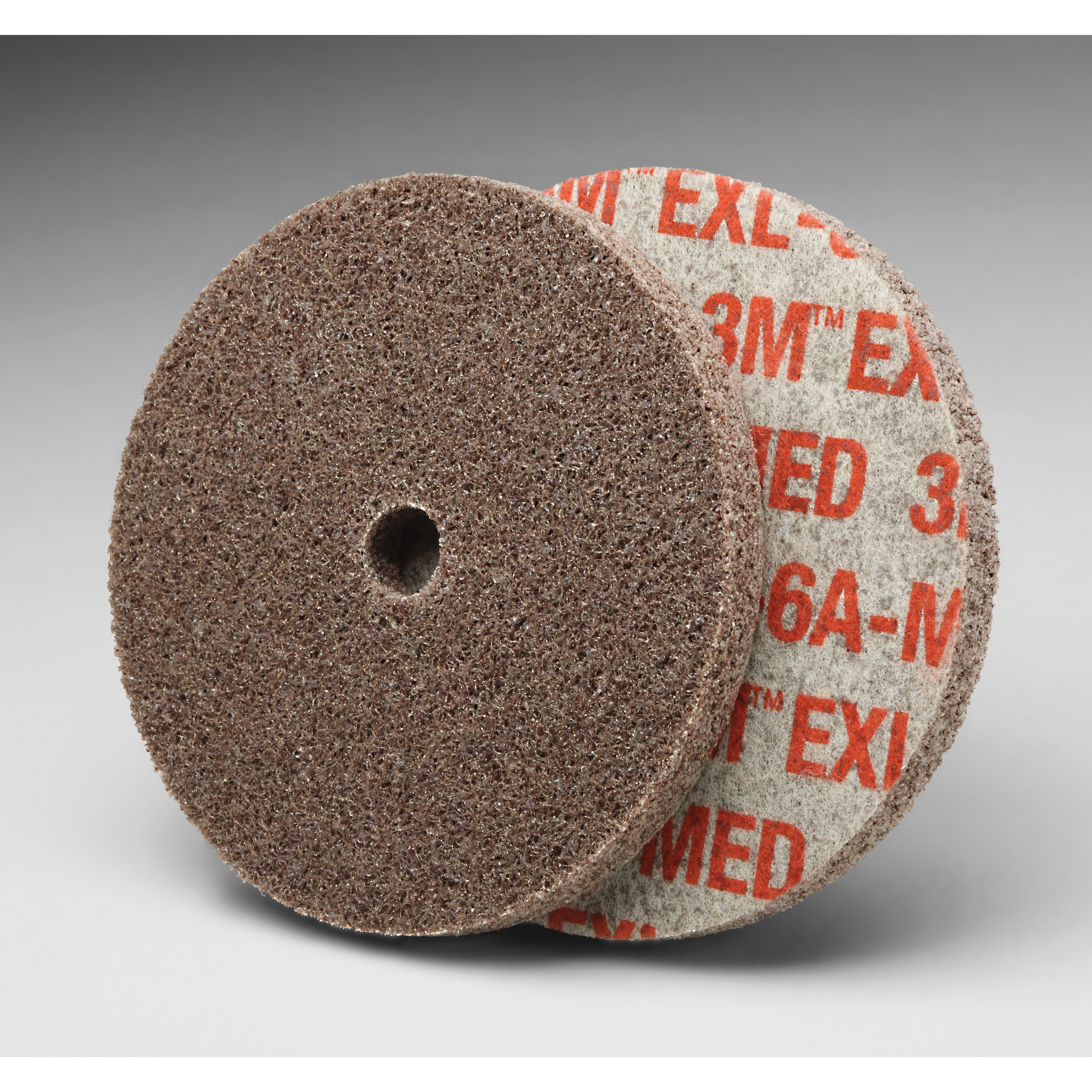 product Scotch-Brite™ EXL Unitized Wheel, XL-UW, 8A Medium, 3 in x 1/4 in x 3/8 in, 40 ea/Case