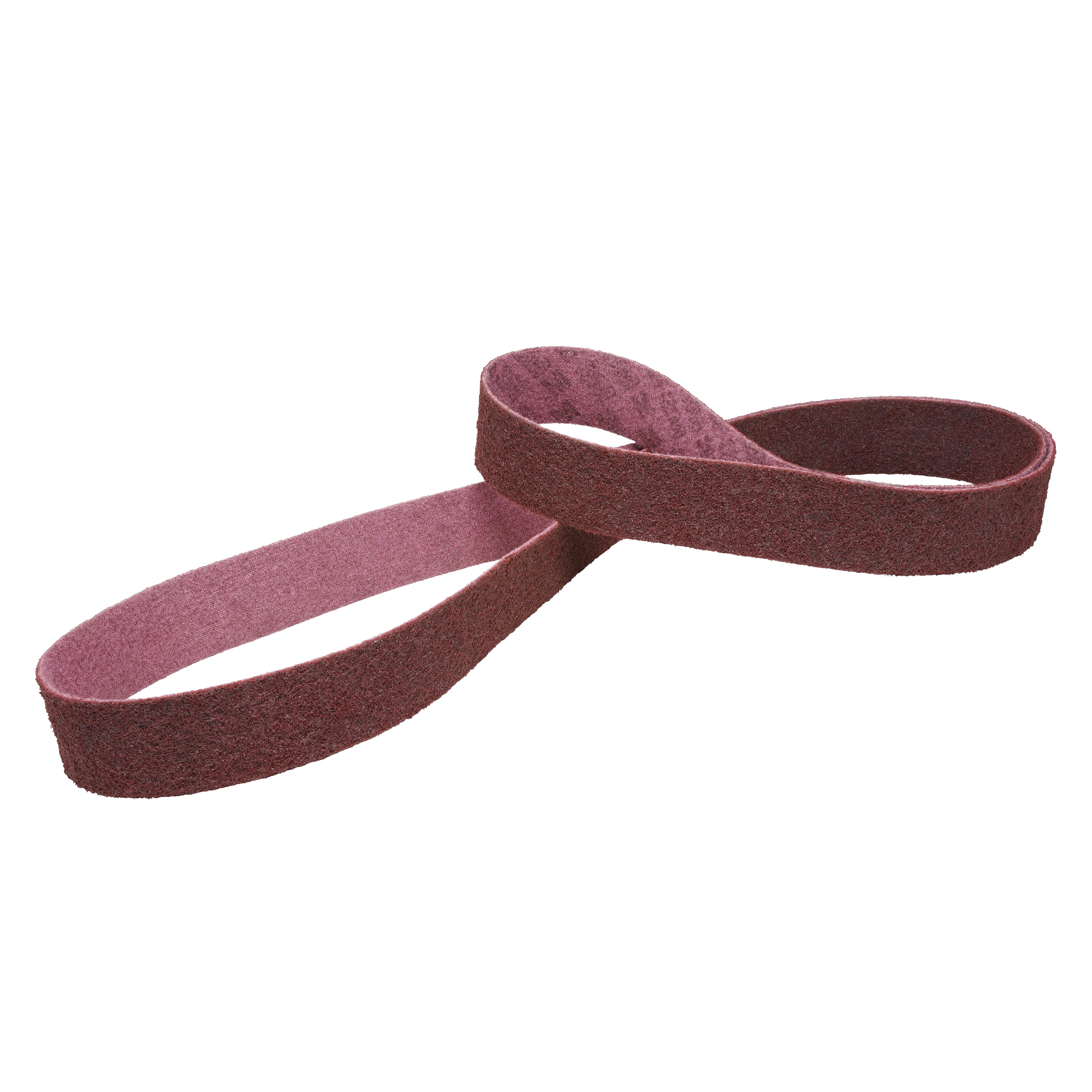 3M&trade; 7000120693 SC-BS Scrim Backed Belt, 1 in W 18 in L, Medium Grade, Aluminum Oxide Abrasive, Maroon