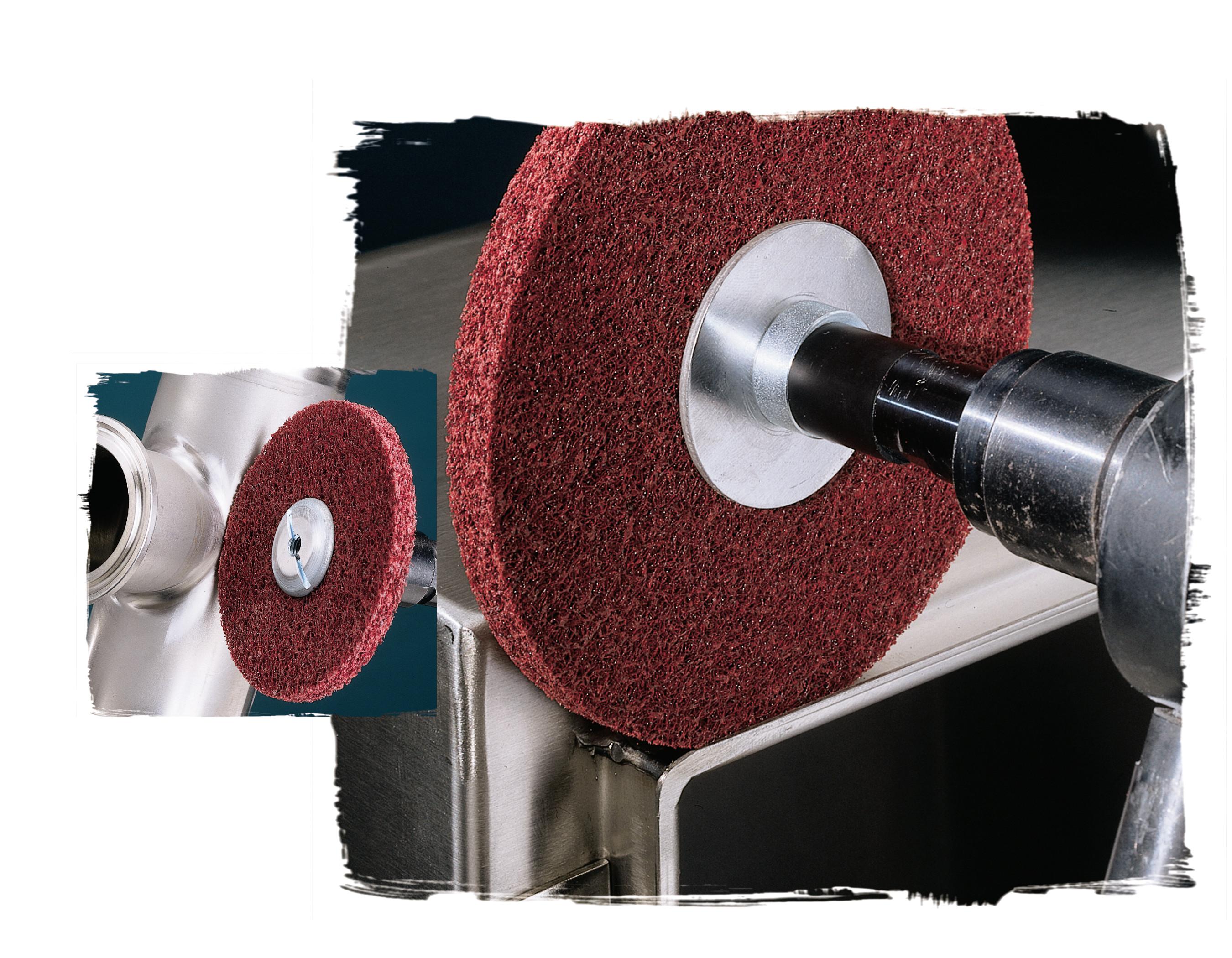 Scotch-Brite&trade; 7000000689 SST Convolute Unitized Wheel, 1 in Dia Wheel, 3/16 in Center Hole, 1 in W Face, Fine Grade, Aluminum Oxide Abrasive