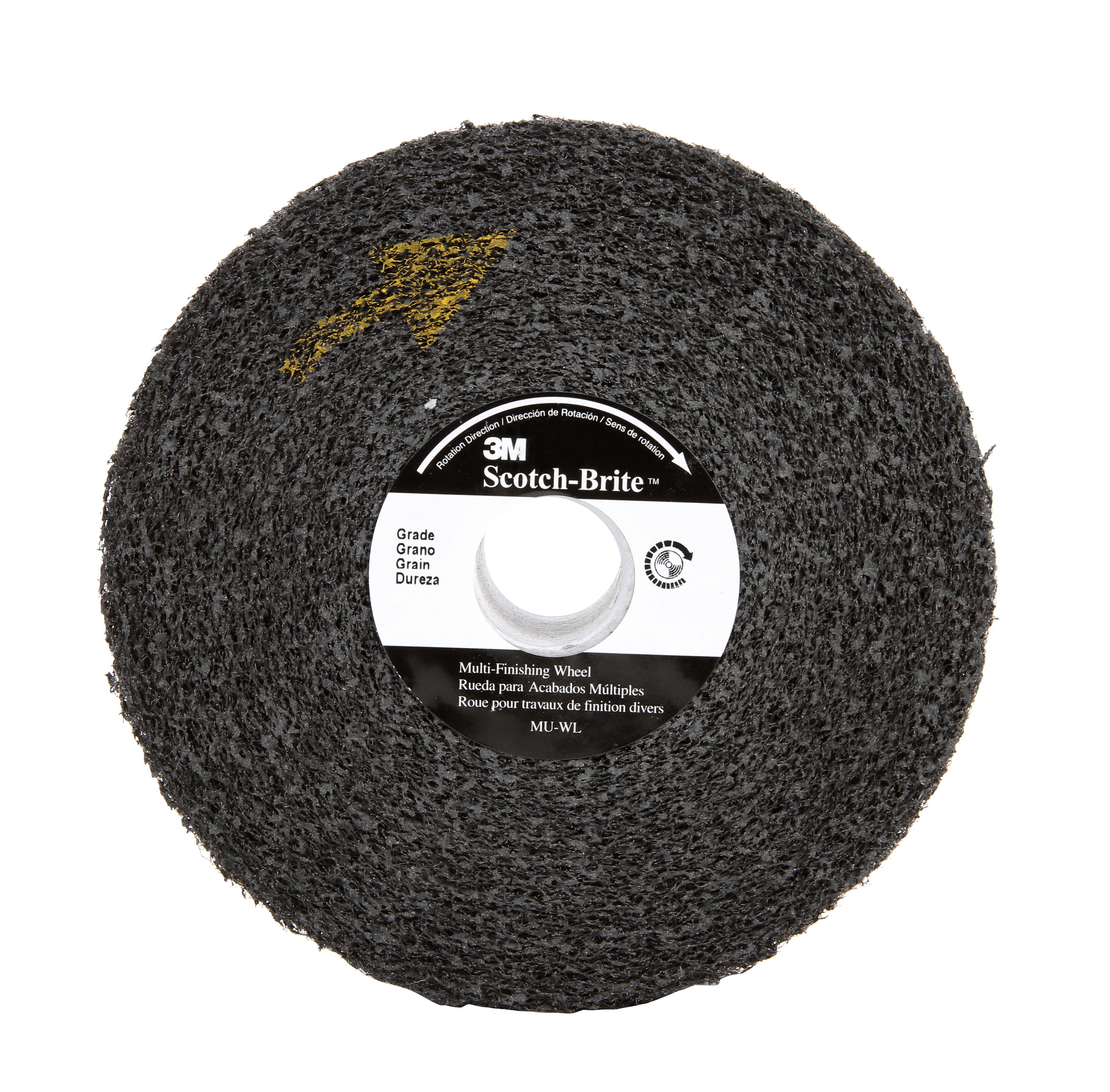 Scotch-Brite&trade; 7000046053 LD-WL Light Deburring Wheel, 10 in Dia Wheel, 5 in Center Hole, 2 in W Face, Fine Grade, Silicon Carbide Abrasive