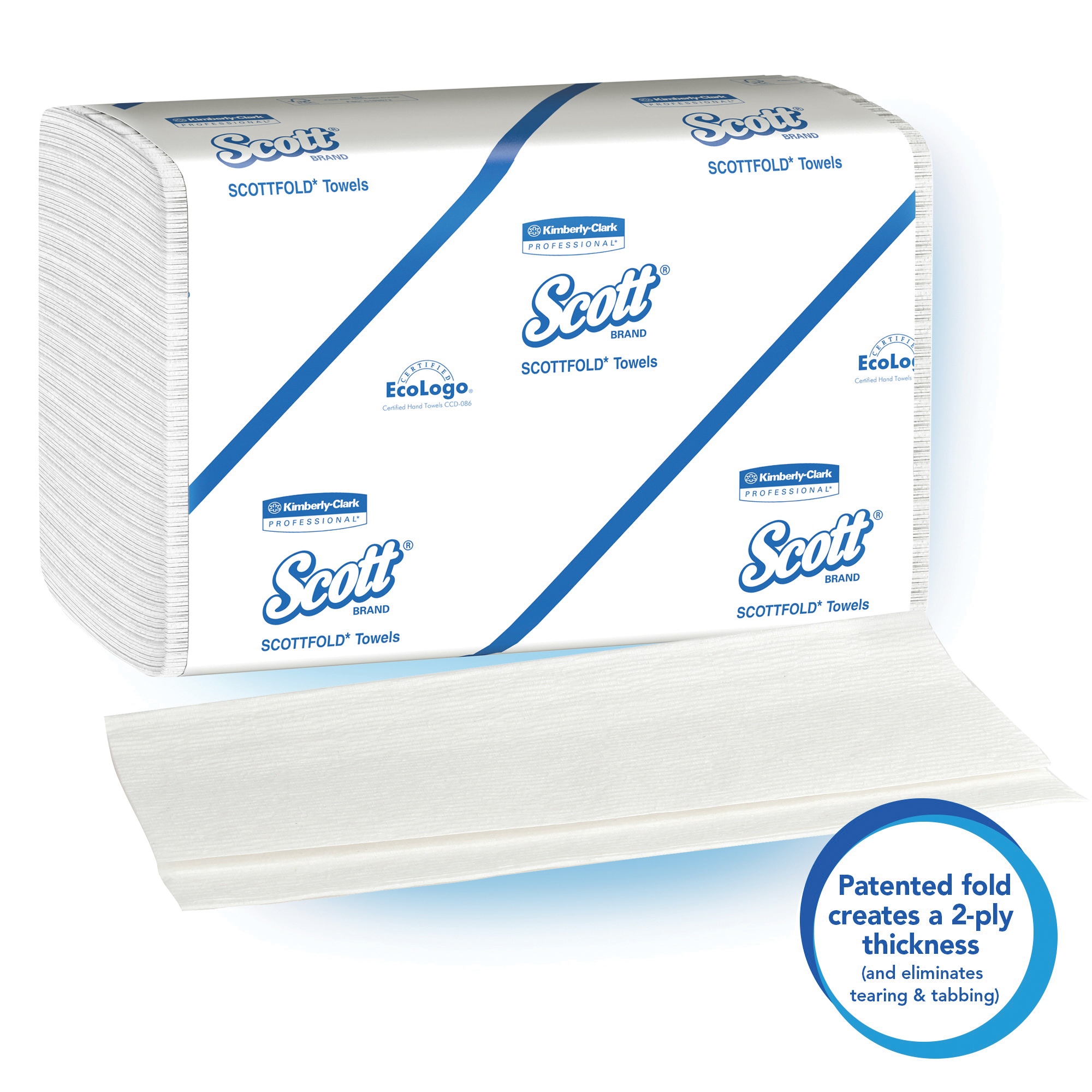 Scott&reg; 01960 Multi-Fold Towel, 175 Sheets, 1 Plys, Paper, White, 7.8 in W