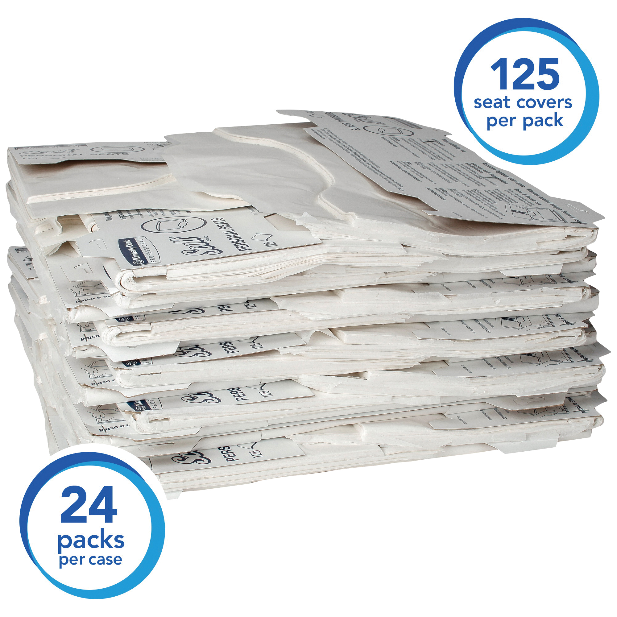 Scott&reg; 07410 Toilet Seat Cover, 15 in W x 18 in D, Paper, White