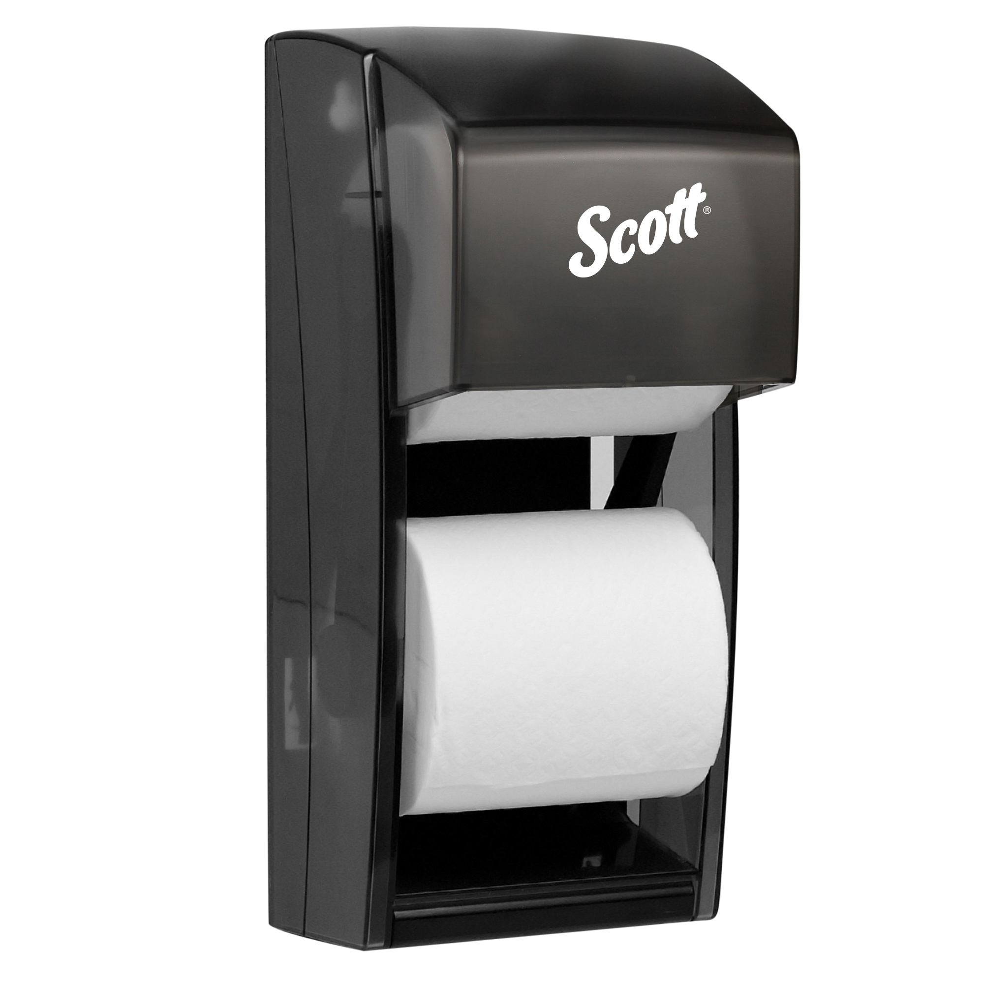 Scott&reg; 09021 Double Roll Tissue Dispenser, 13.6 in OAL, Wall Mount, Plastic, Import