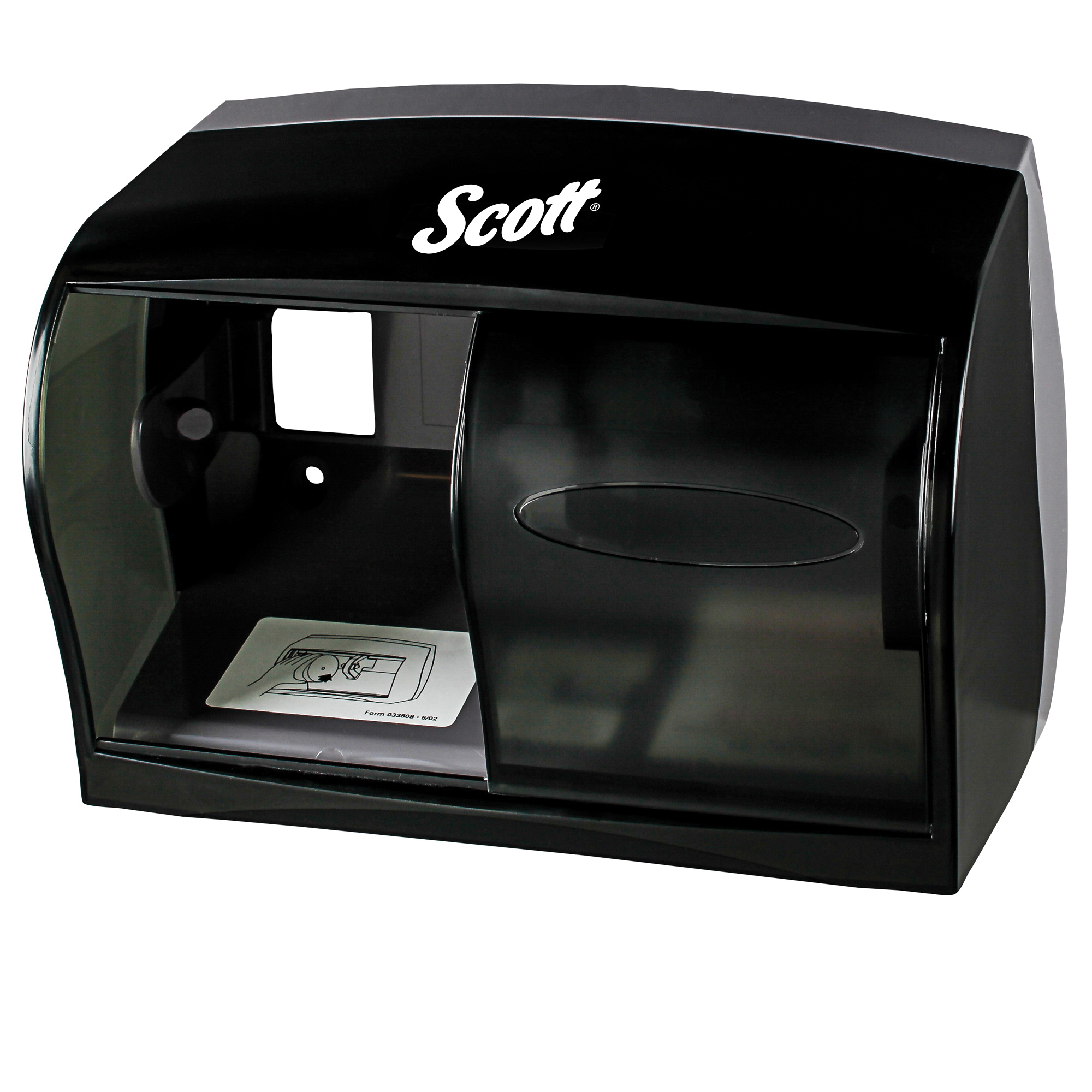 Scott&reg; 09604 Coreless Double Roll Bathroom Tissue Dispenser, 7.63 in OAL, Wall Mount, Plastic, Domestic