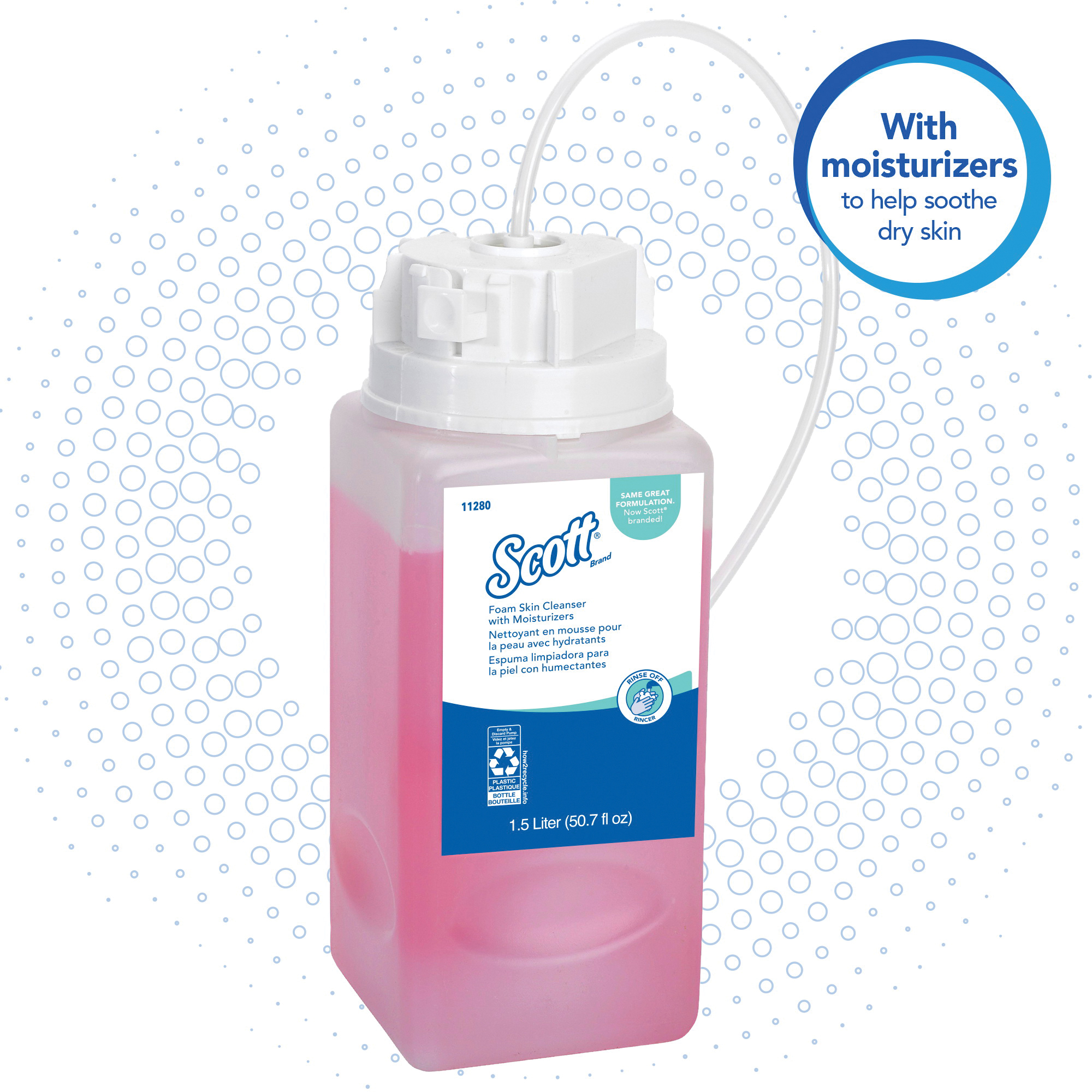 Scott&reg; 11280 Foam Skin Cleanser With Moisturizers, 1.5 L, Refill, Liquid, Floral, Light Pink