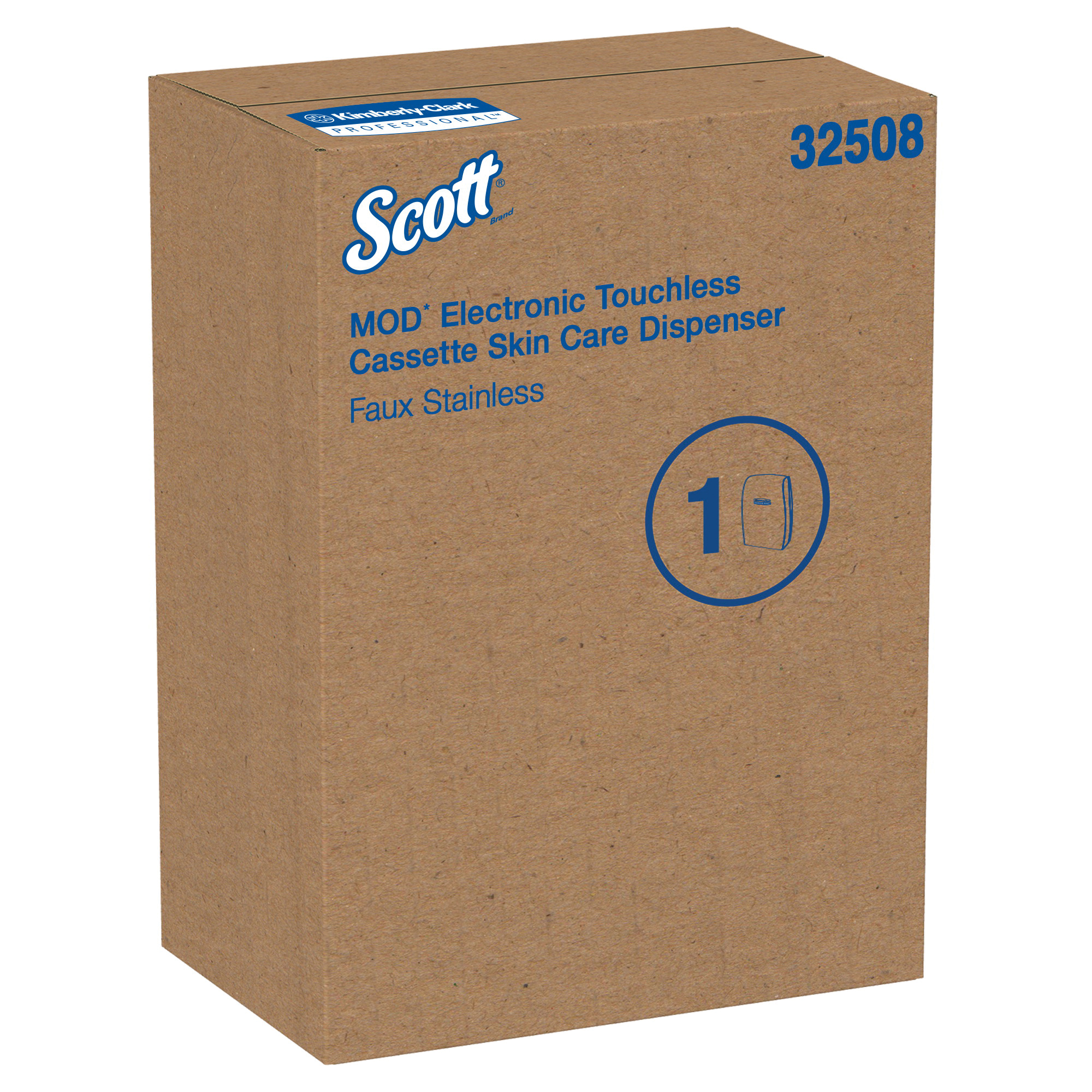 Scott&reg; 32508 MOD* Cassette Electronic Touchless Skin Care Dispenser, Faux Stainless, 1200 mL Capacity, 11.69 in OAL, Plastic