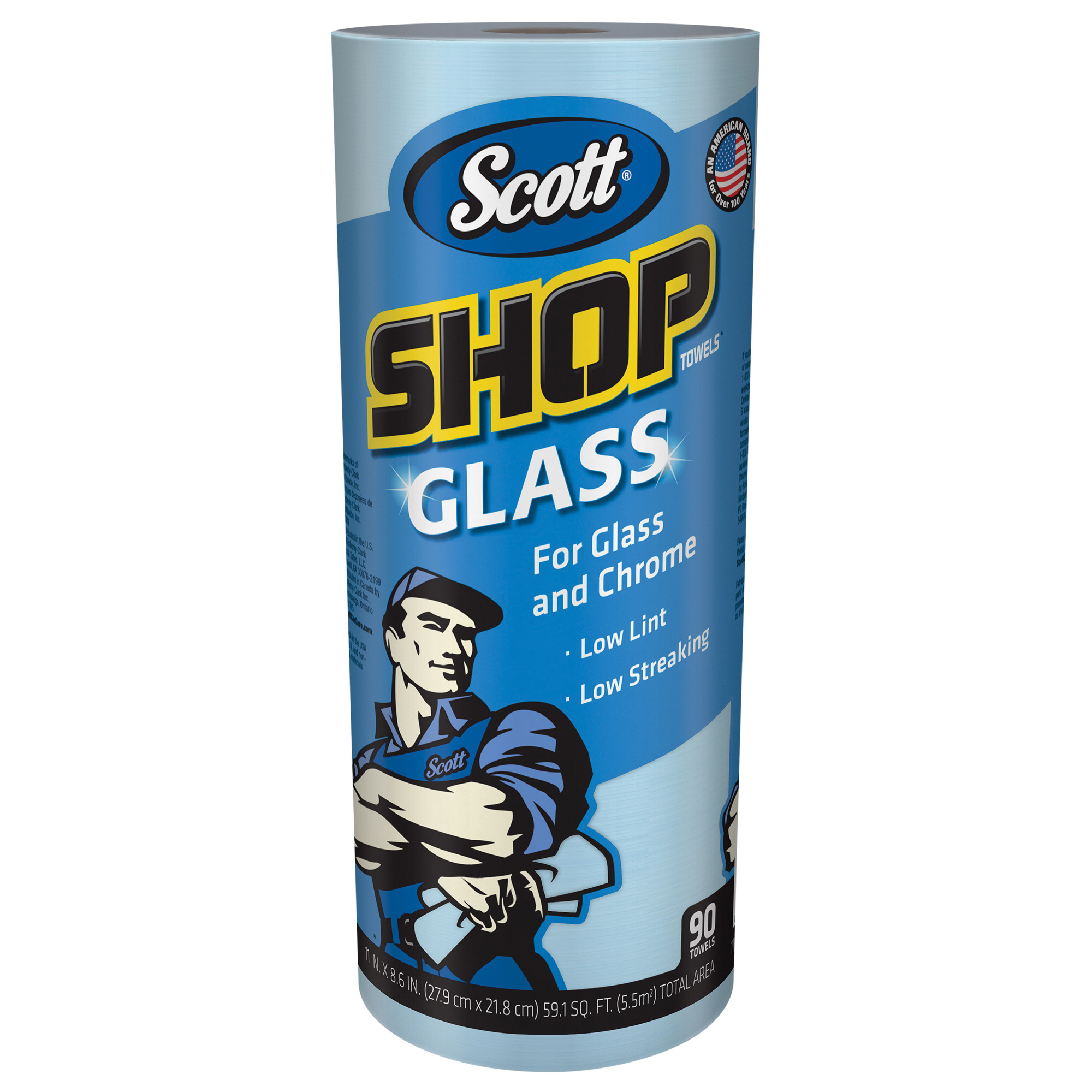 Scott&reg; 32896 Glass Towel, Blue, Roll Package