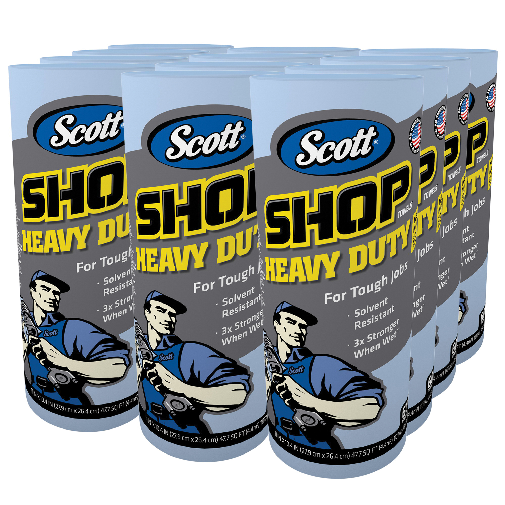 Scott&reg; Pro 32992 Shop Towel, 10.4 in L x 11 in W, Hydroknit*, Blue, Roll Package