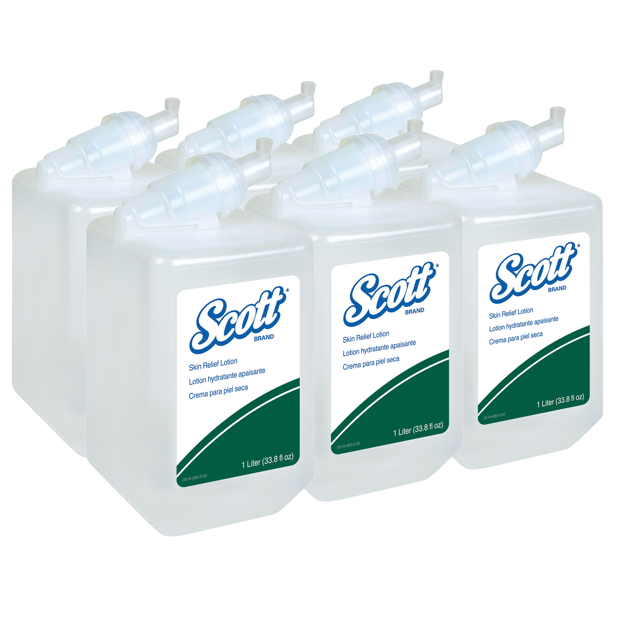 Scott&reg; 35365 Skin Relief Lotion, 1 L, Bottle, Lotion, Unscented, White