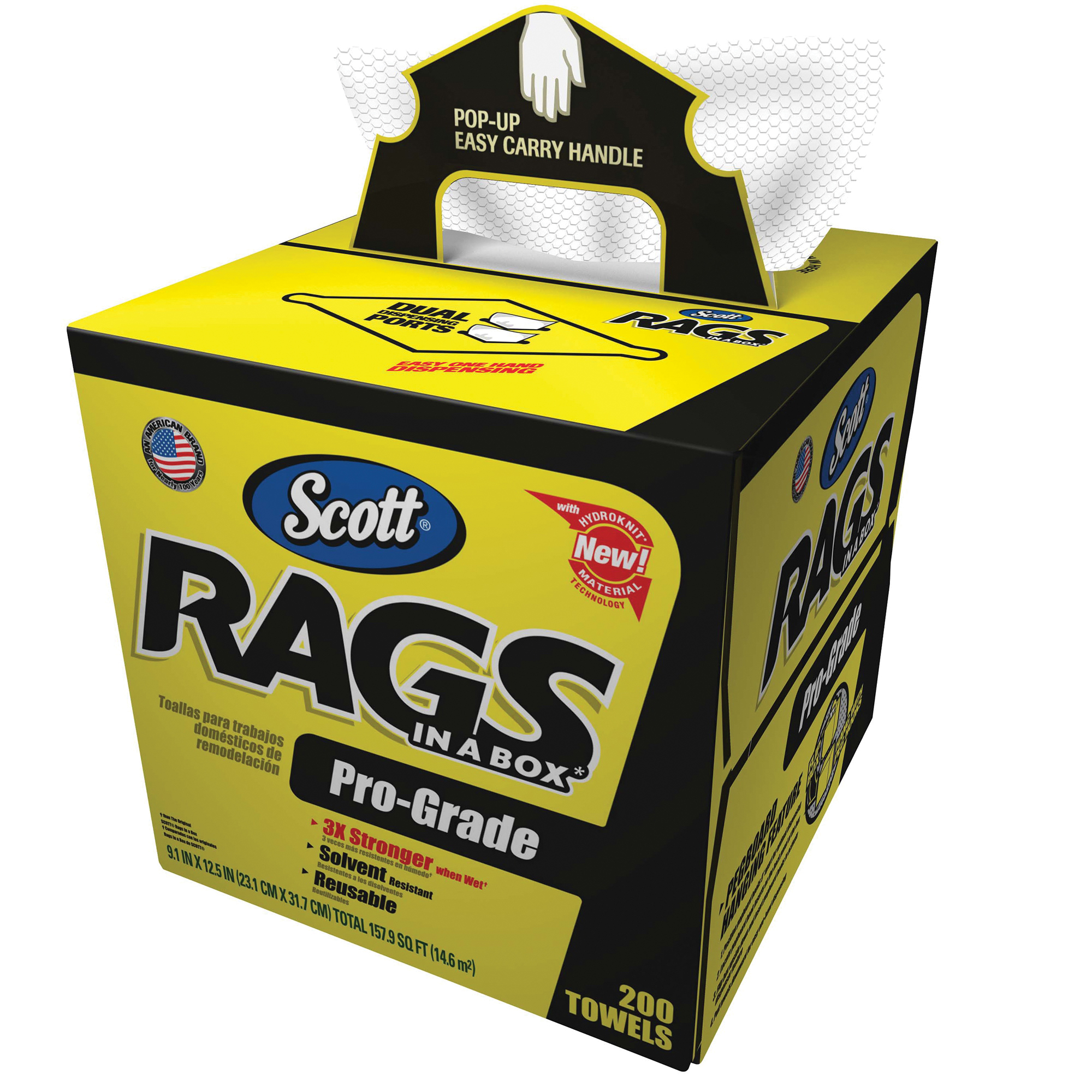 Scott&reg; 39364 Pro Grade Disposable Rags, 12-1/2 in L x 9 in W, White