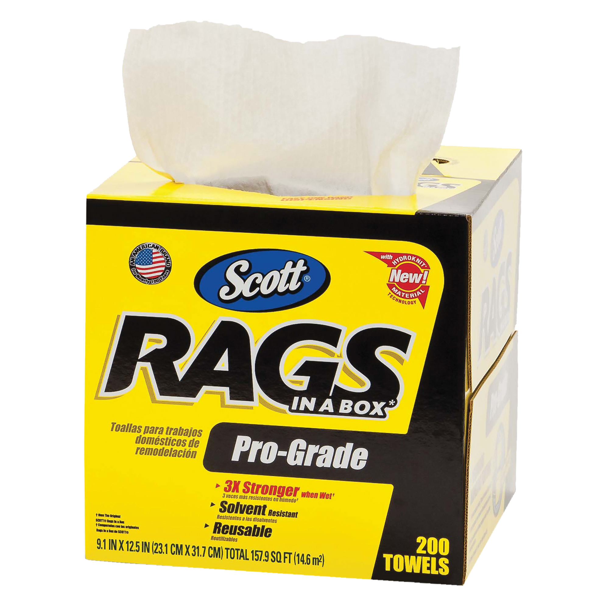 Scott&reg; 39364 Pro Grade Disposable Rags, 12-1/2 in L x 9 in W, White