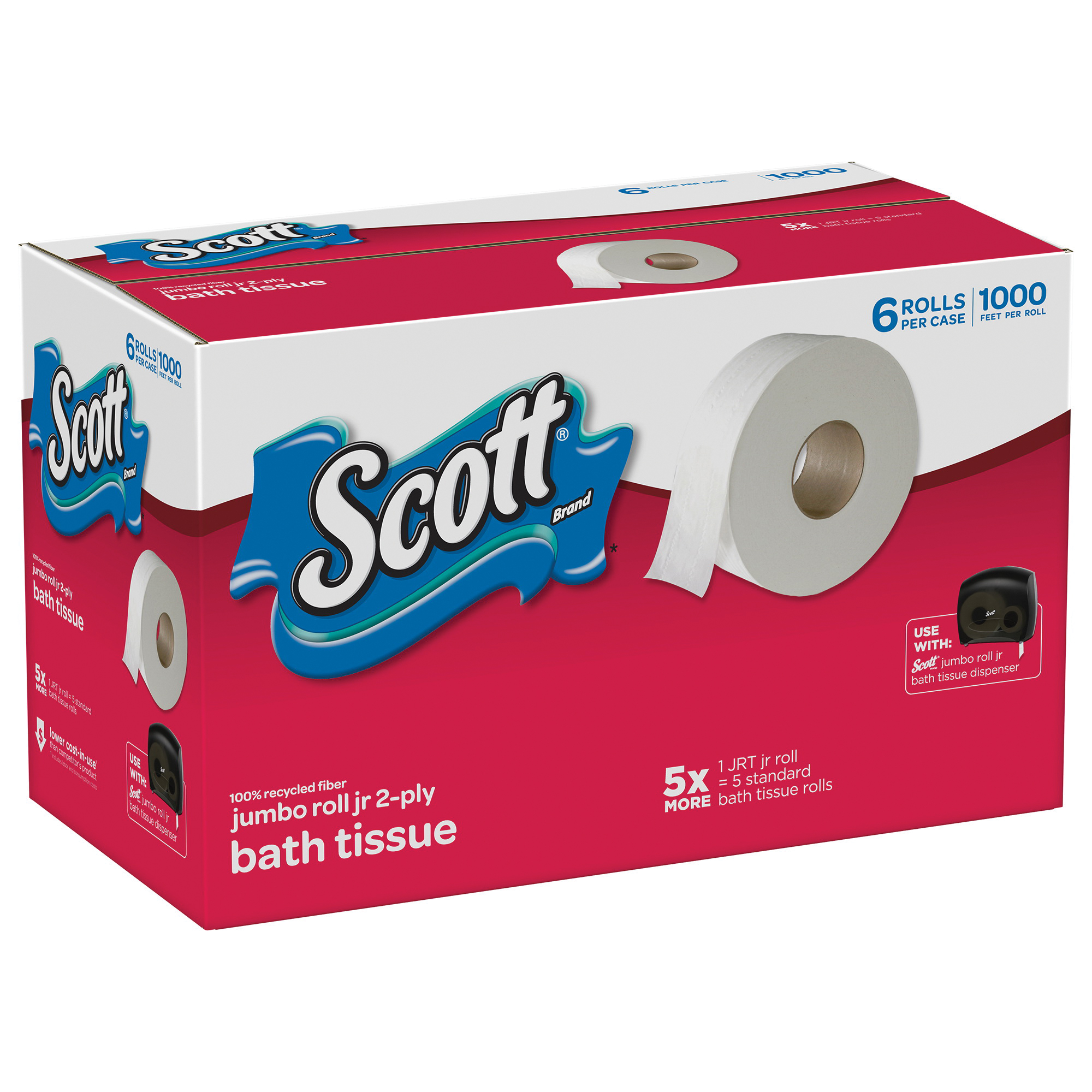 Scott&reg; 43863 JRT Jr. Commercial Bathroom Tissue, 2 Plys, Paper