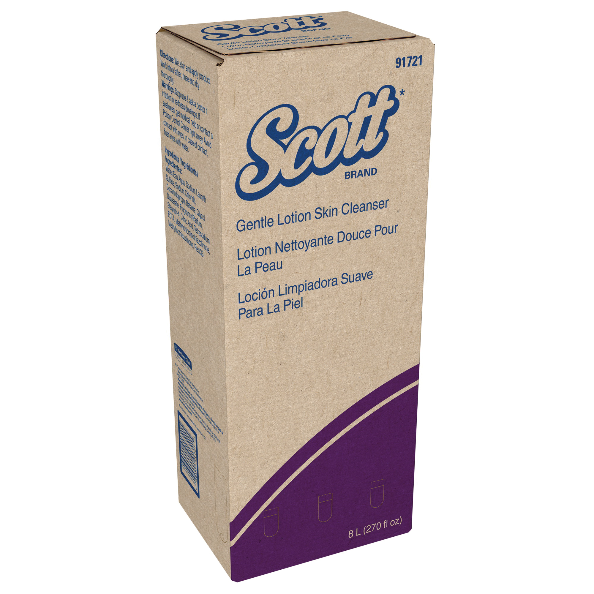 Scott&reg; 91721 Gentle Lotion Skin Cleanser, 8 L Nominal, Bag-in-Box Package, Gel Form, Floral Odor/Scent, Pink