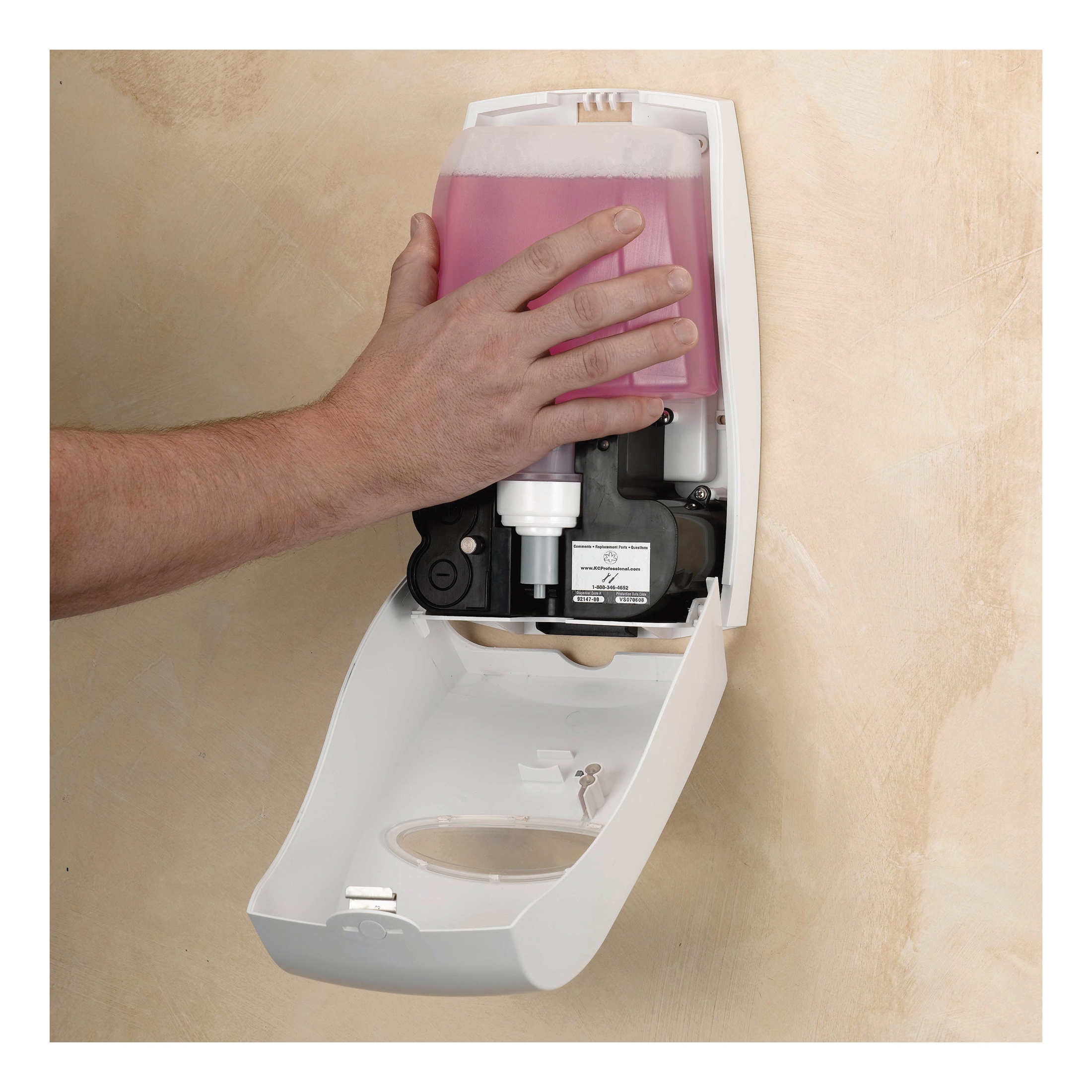 Scott&reg; 92147 Cassette Electronic Soap Dispenser, 1200 mL Capacity, 4 in OAL, ABS