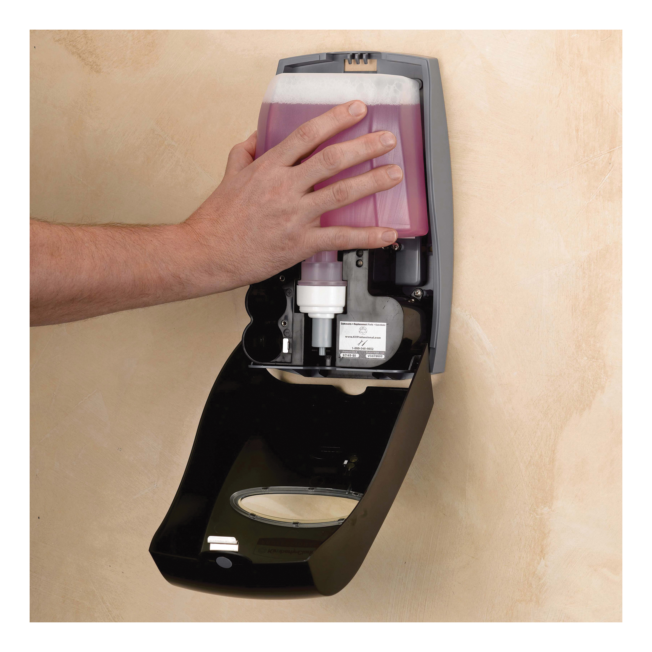 Scott&reg; 92148 Cassette Electronic Soap Dispenser, 1200 mL Capacity, 4 in OAL, ABS