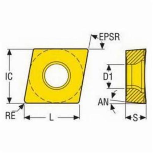 product Seco 02959823 Turning Insert, ANSI Code: DNMG432-MF2 TP2501, DNMG Insert, Material Grade: P, 150408 Insert, Diamond Shape, 15 Seat, Negative/Positive Rake, Neutral Cutting, For Use On Steel, Carbide, Manufacturer's Grade: TP2501