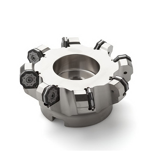 product Ingersoll 3017401 2J1E Series HI-POS™ Indexable Face Mill, 2J1E-25R02 ISO, 2.5 in Cutting Dia X 1.57 in OAL X 0.66 in Max Depth of Cut, AOMT Insert, Right Hand