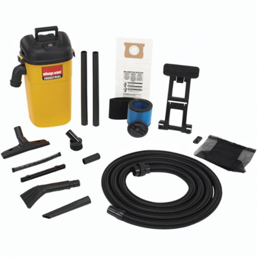 Shop-Vac&reg; 3942010 Wall Mount Wet/Dry Vacuum, 0.375 A, 5 gal Tank, 5 hp Power Rating, 120 VAC, Poly Pro Housing