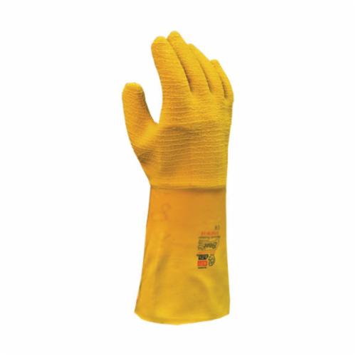 product Showa Best&reg; 6797R-10 Coated Chemical-Resistant Gloves, L/SZ 10, Neoprene, Black, Cotton Flannel Lining, 18 in L, Resists: Acid, Abrasion, Caustic, Cut, Oil, Grease and Many Solvent, Elbow Length Gauntlet Cuff