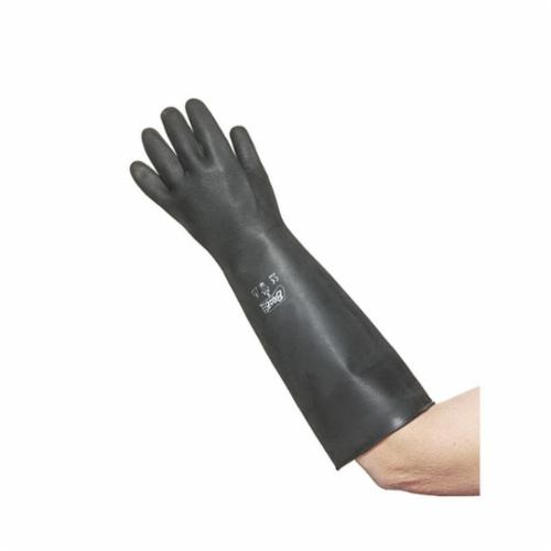 Showa Best® NSK26-11 Chemical-Resistant Gloves, XL, Nitrile, Blue, Cotton Lining, 26 in L, Resists: Abrasion, Chemical, Cut and Puncture, Supported Support, Gauntlet Cuff, 2 mil THK