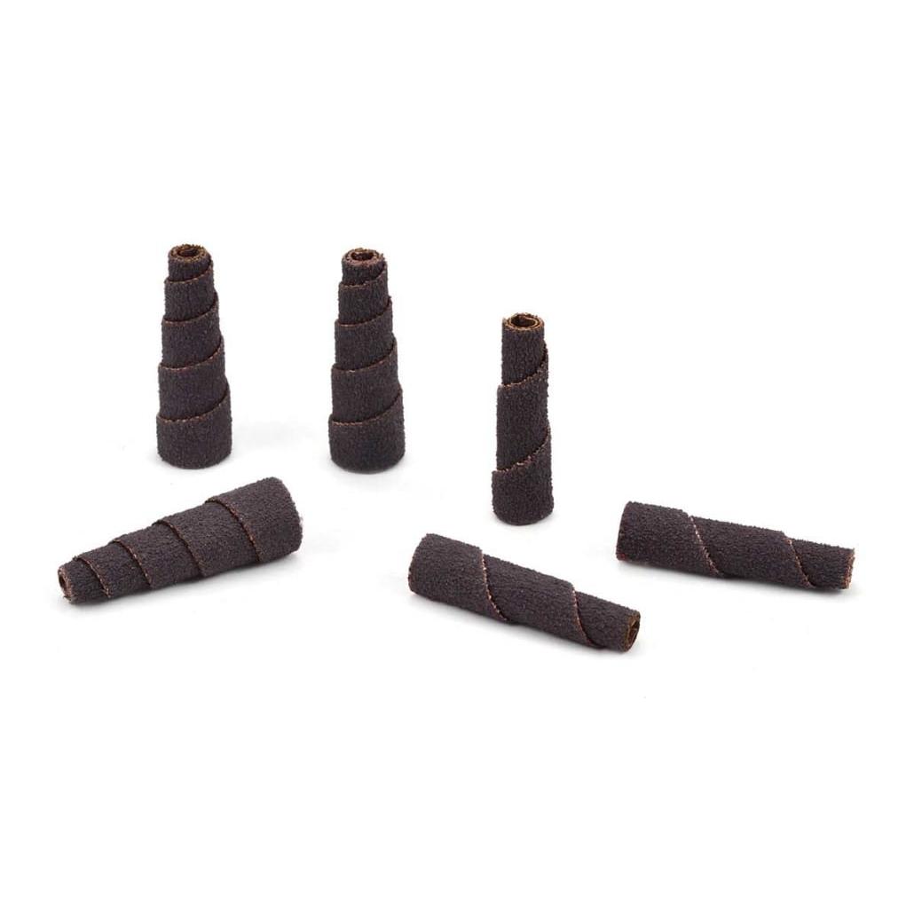 Shur-Kut&reg; 11908 Full Taper Cartridge Roll, 3/8 in Dia 1-1/2 in OAL, 1/8 in Dia Pilot Hole, 60 Grit, Aluminum Oxide Abrasive