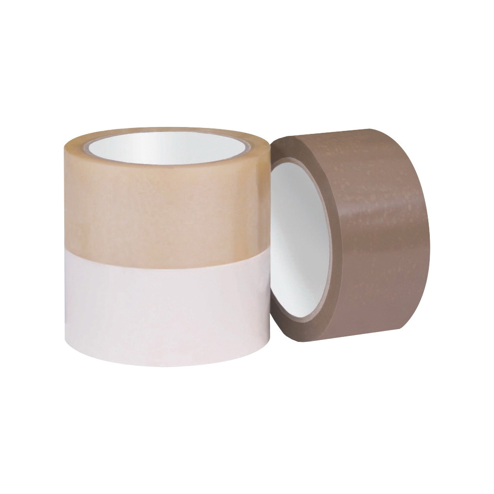 Shurtape&reg; 101266 VF 719 Economy-Grade Printable Film Tape, 50 m L x 48 mm W, 1.9 mil THK, Natural Rubber Adhesive, Unplasticized PVC Film Backing, Tan