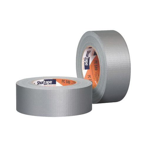 Shurtape&reg; 152303 PC 593 Co-Extruded General Purpose Grade Duct Tape, 55 m L x 48 mm W, 8 mil THK, Rubber Adhesive, Polyethylene Film with Cloth Carrier Backing, Silver