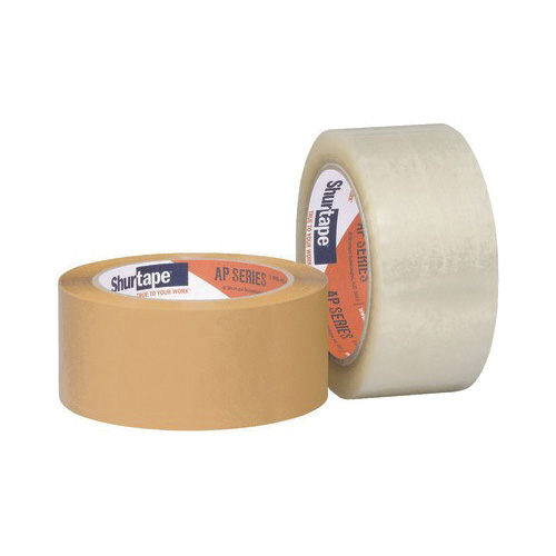 Shurtape&reg; 230982 AP 101&reg; Durable General Purpose Light Duty Packaging Tape, 100 m L x 48 mm W, 1.6 mil THK, Emulsion Acrylic Adhesive, Biaxially Oriented Polypropylene Cast Film Backing, Clear