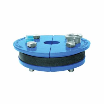 Simmons 122 Single Hole Well Seal, 5 in Well ID, 3/4 in THK, Split Top Plate Head, Cast Iron Primary Ring, 50 Durometer Molded Rubber Mating Ring