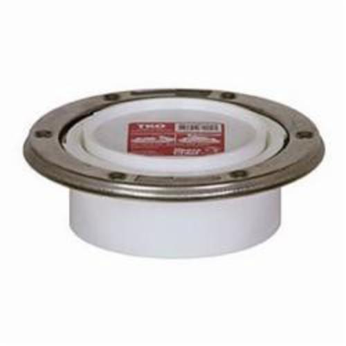 Tomahawk TKO™ 886-4PTM Closet Flange With Stainless Steel Swivel Ring, 4 x 4 in Pipe, PVC, Domestic