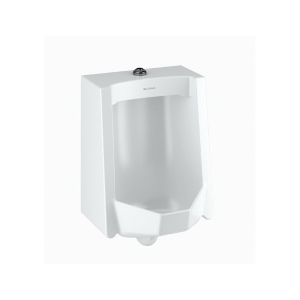 Sloan® 1101009T SU-1009 Standard High Efficiency Washdown Urinal Fixture With Carbon Offset, 0.125/0.5 gpf Flush Rate, Top Spud, White, Import