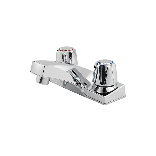 Pfister® LG143-5000 Pfirst Series™ Centerset Lavatory Faucet, Polished Chrome, 2 Handles, 1.2 gpm Flow Rate