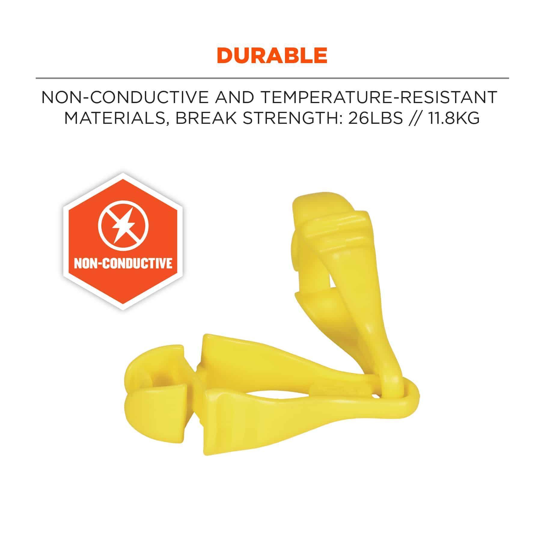 Squids&reg; 19719-BULK 3400-BULK Dual Clip Glove Holder, Acetal Copolymer/Thermoplastic Polyurethane, Lime