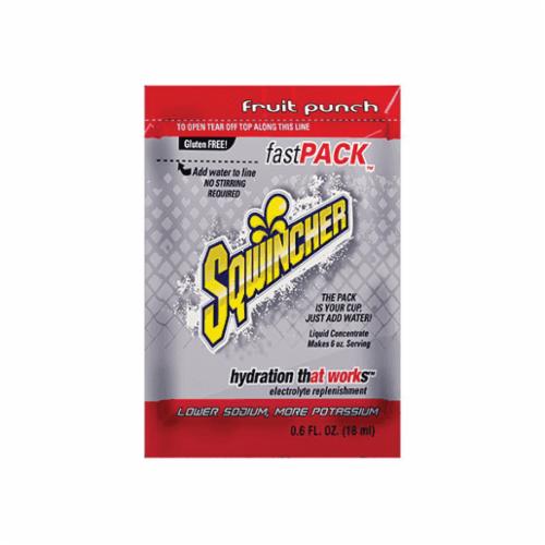 Sqwincher® 015303-LA Fast Pack® Sports Drink Mix, 0.6 oz Pack, 6 oz Yield, Liquid Form, Lemonade