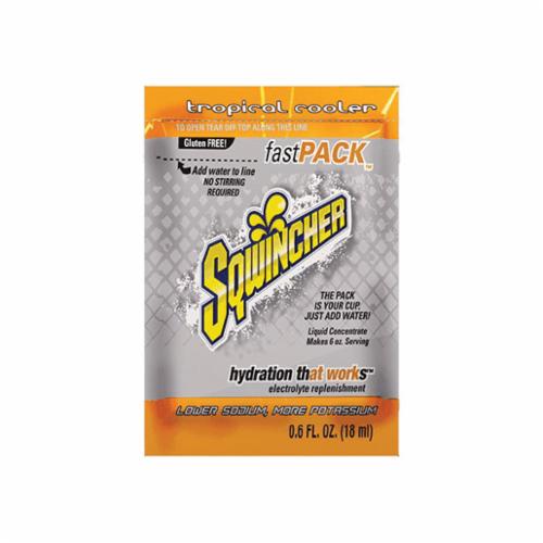 Sqwincher® 015308-LL Fast Pack® Sports Drink Mix, 0.6 oz Pack, 6 oz Yield, Liquid Form, Lemon Lime