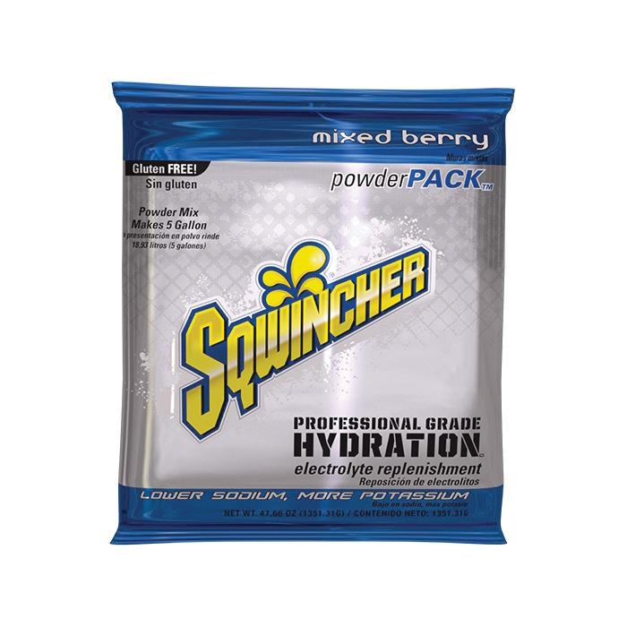 Sqwincher® 159016802 Powder Pack™ ZERO Sports Drink Mix, 1.76 oz Pack, 2.5 gal Yield, Powder Form, Orange