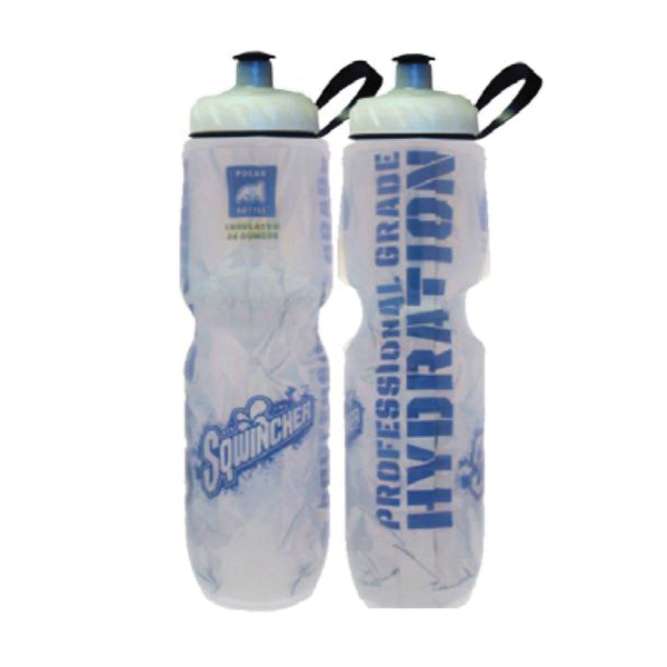 Sqwincher&reg; 158300299 Polar Insulated Hydration Bottle, 24 oz, Clear