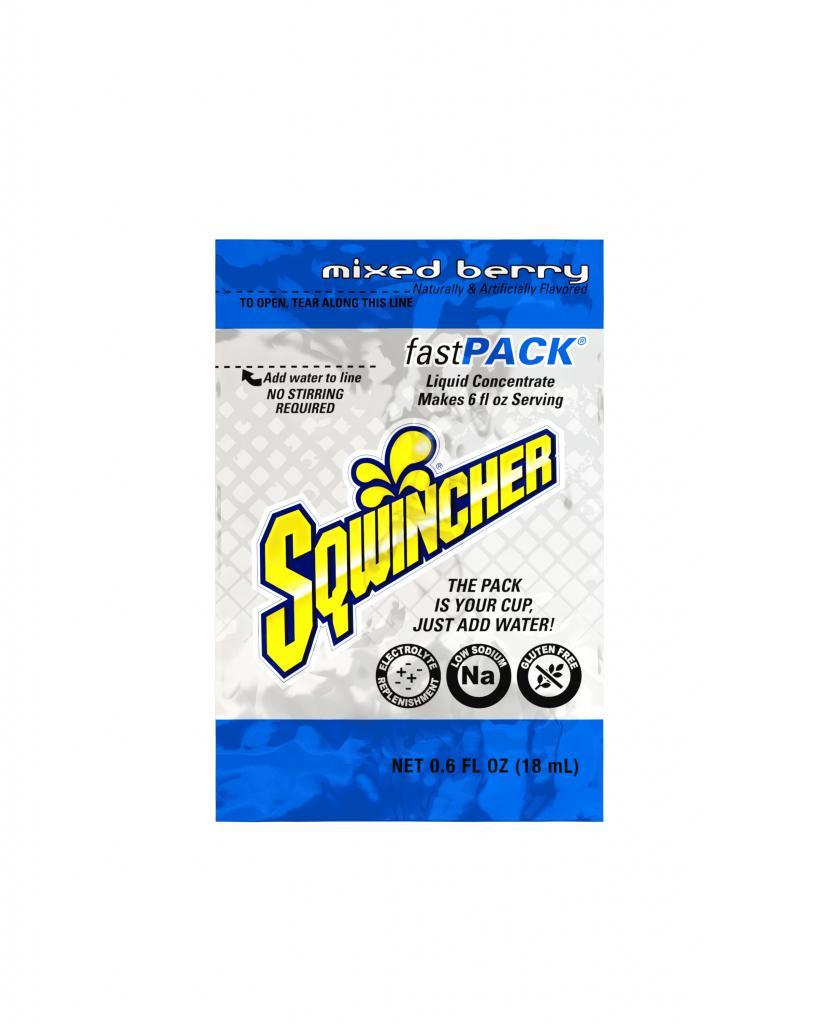 Fast Pack&reg; 159015300 FAST PACK&reg; Concentrate Hydration Single Serve Sports Drink Mix, 0.6 fl-oz Pack, 6 fl-oz Yield, Liquid Form, Mixed Berry